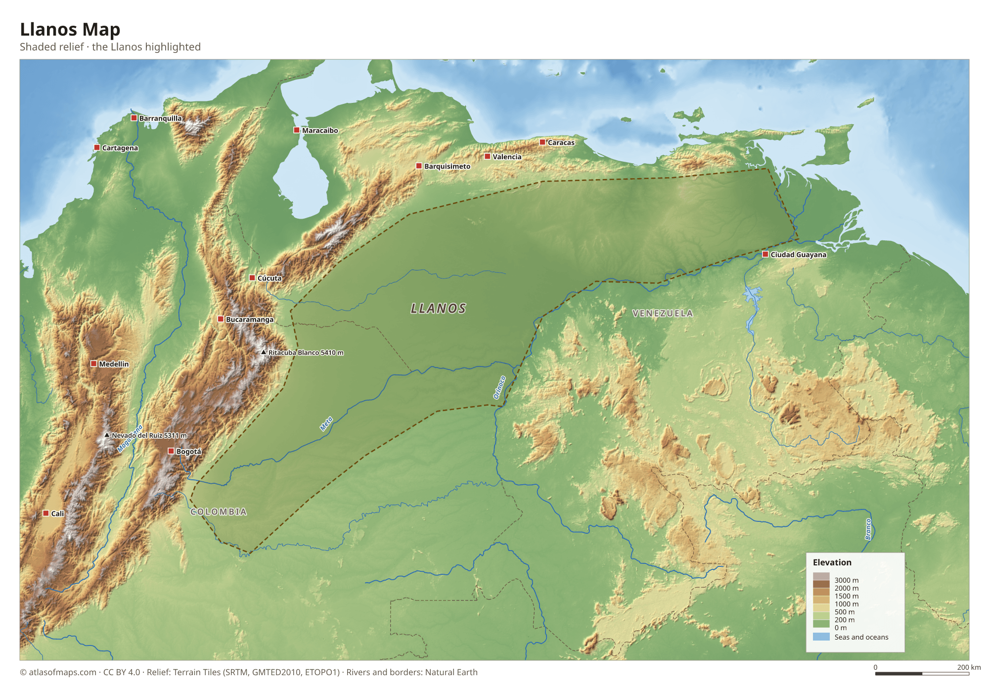 Llanos Map
