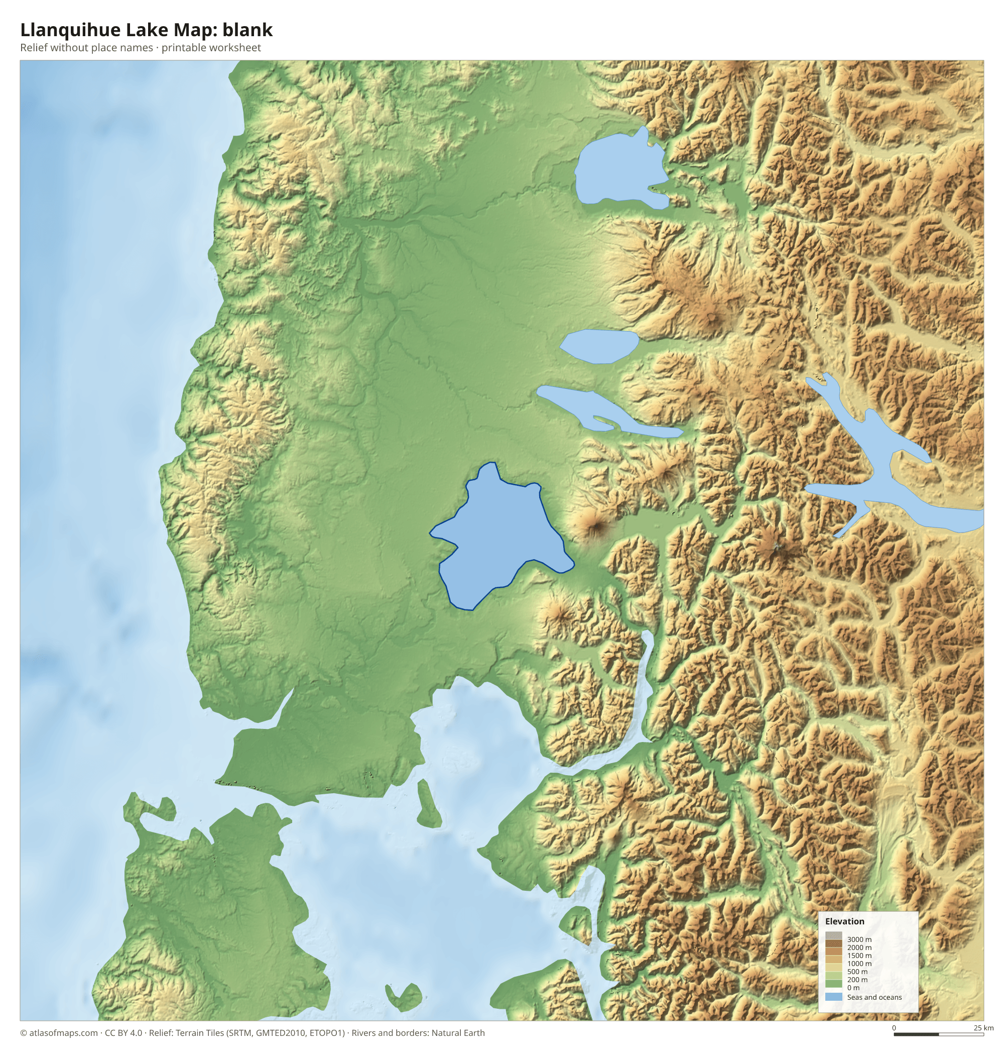 Llanquihue Lake Map without names