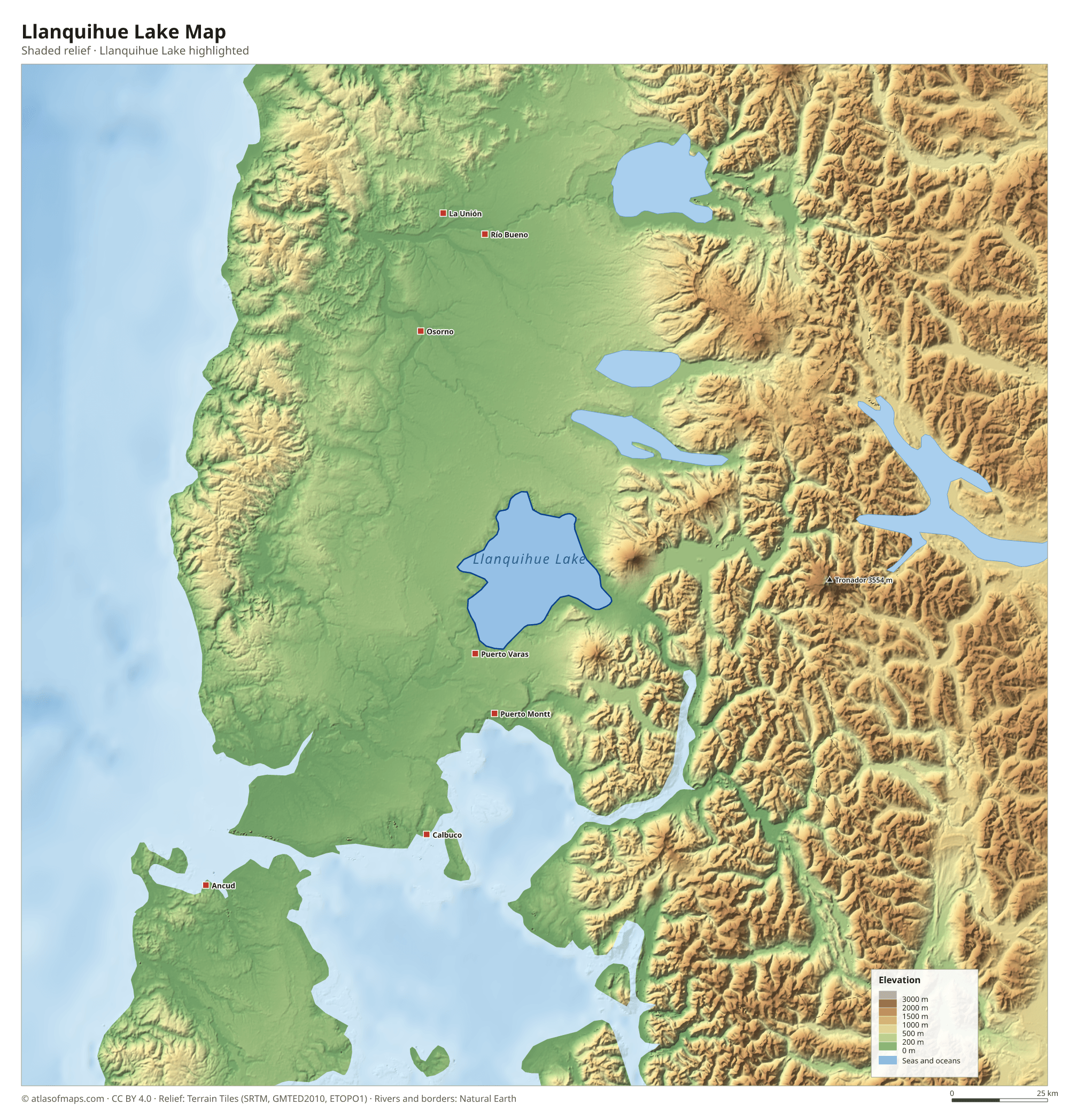Llanquihue Lake Map