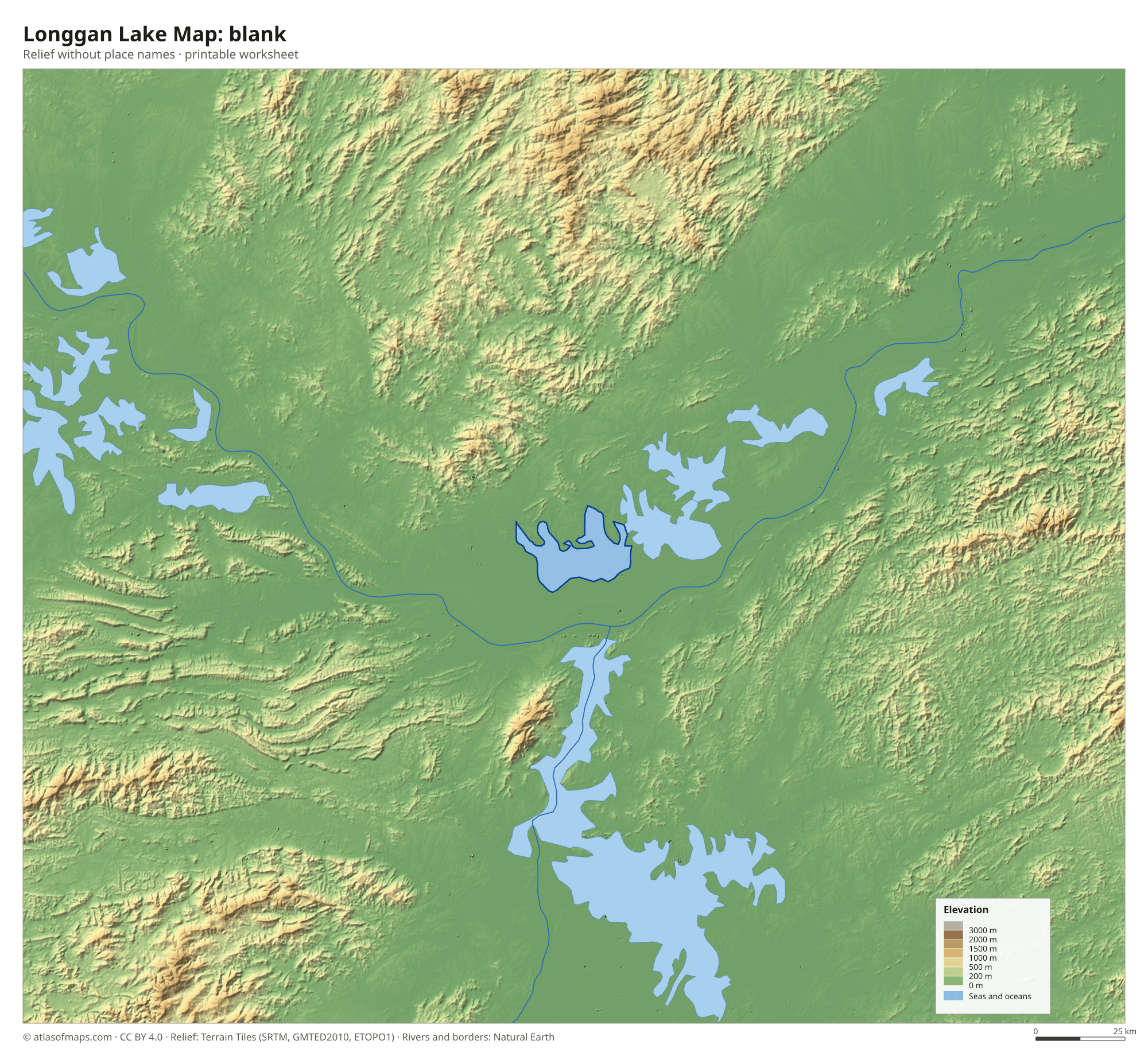 Longgan Lake Map without names