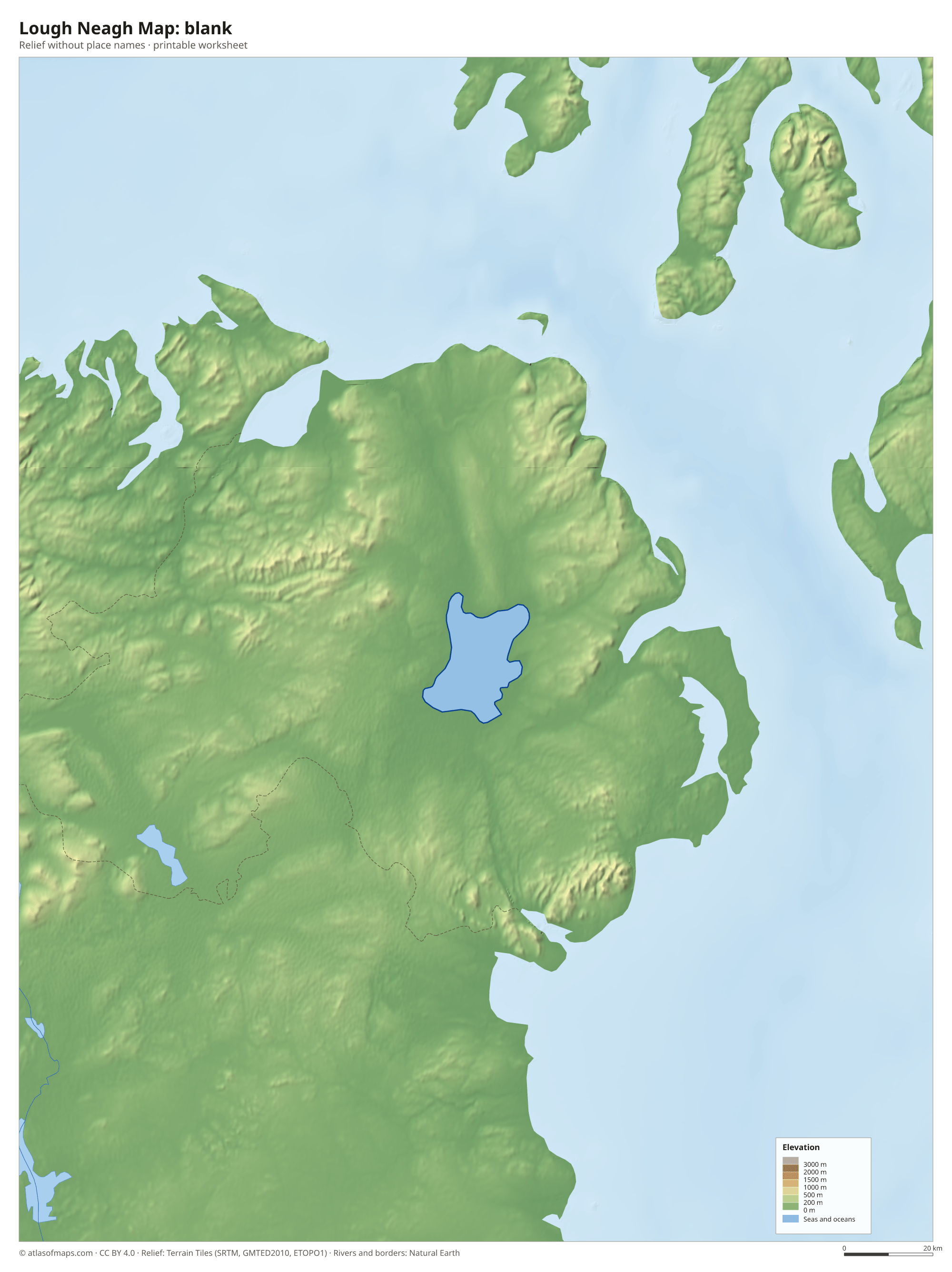 Lough Neagh Map without names