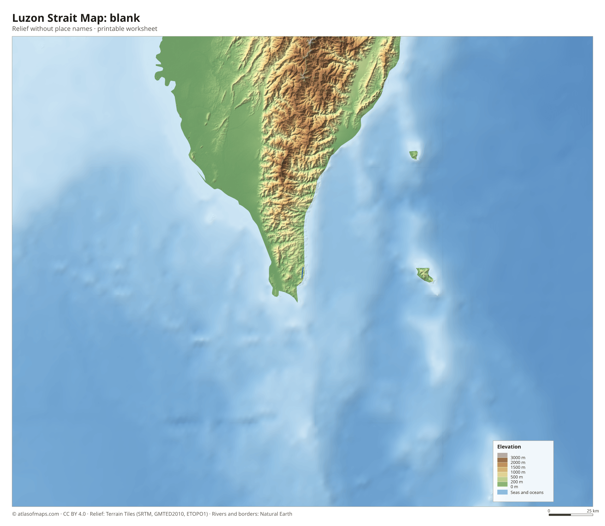 Luzon Strait Map without names