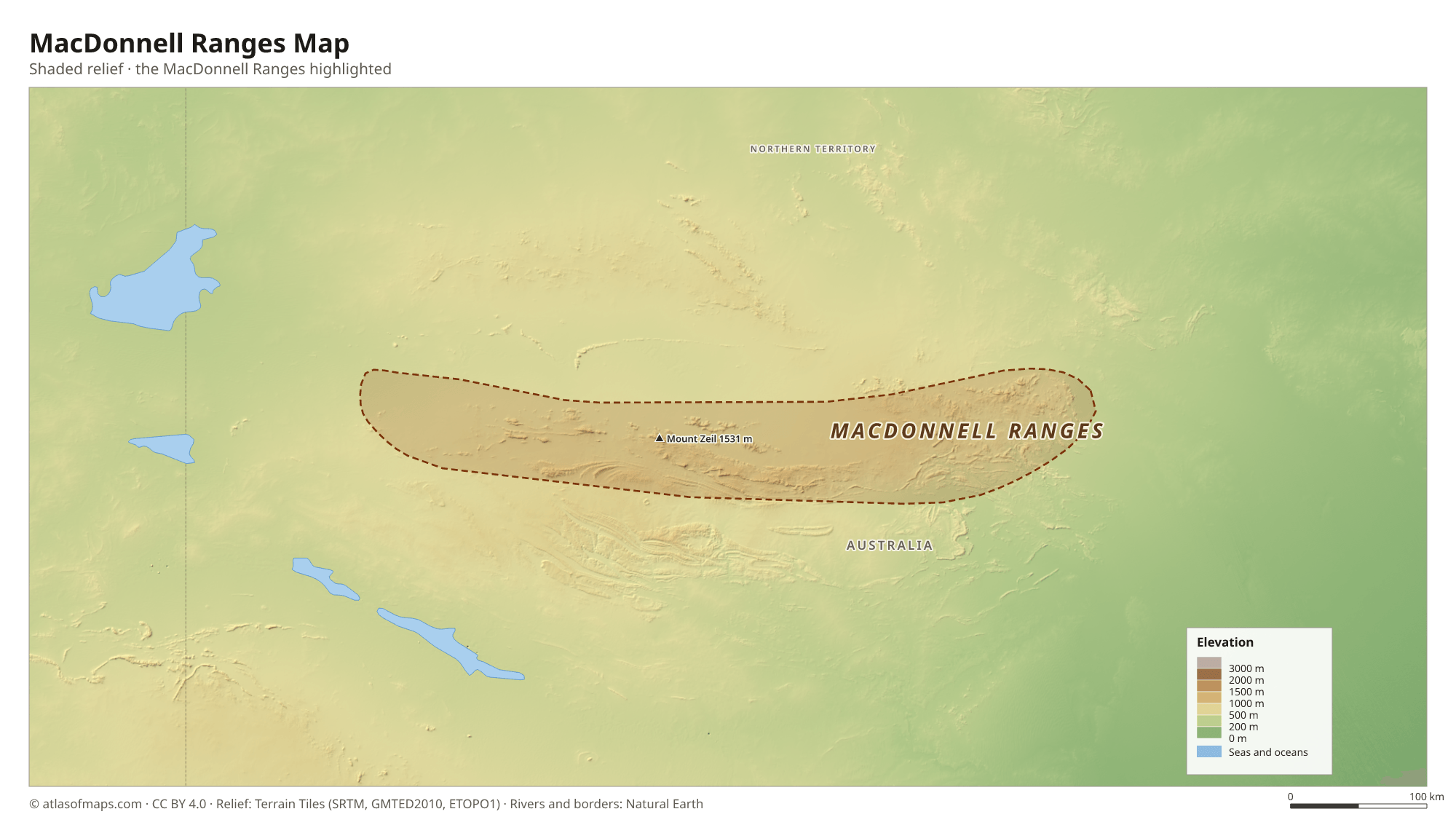 MacDonnell Ranges Map