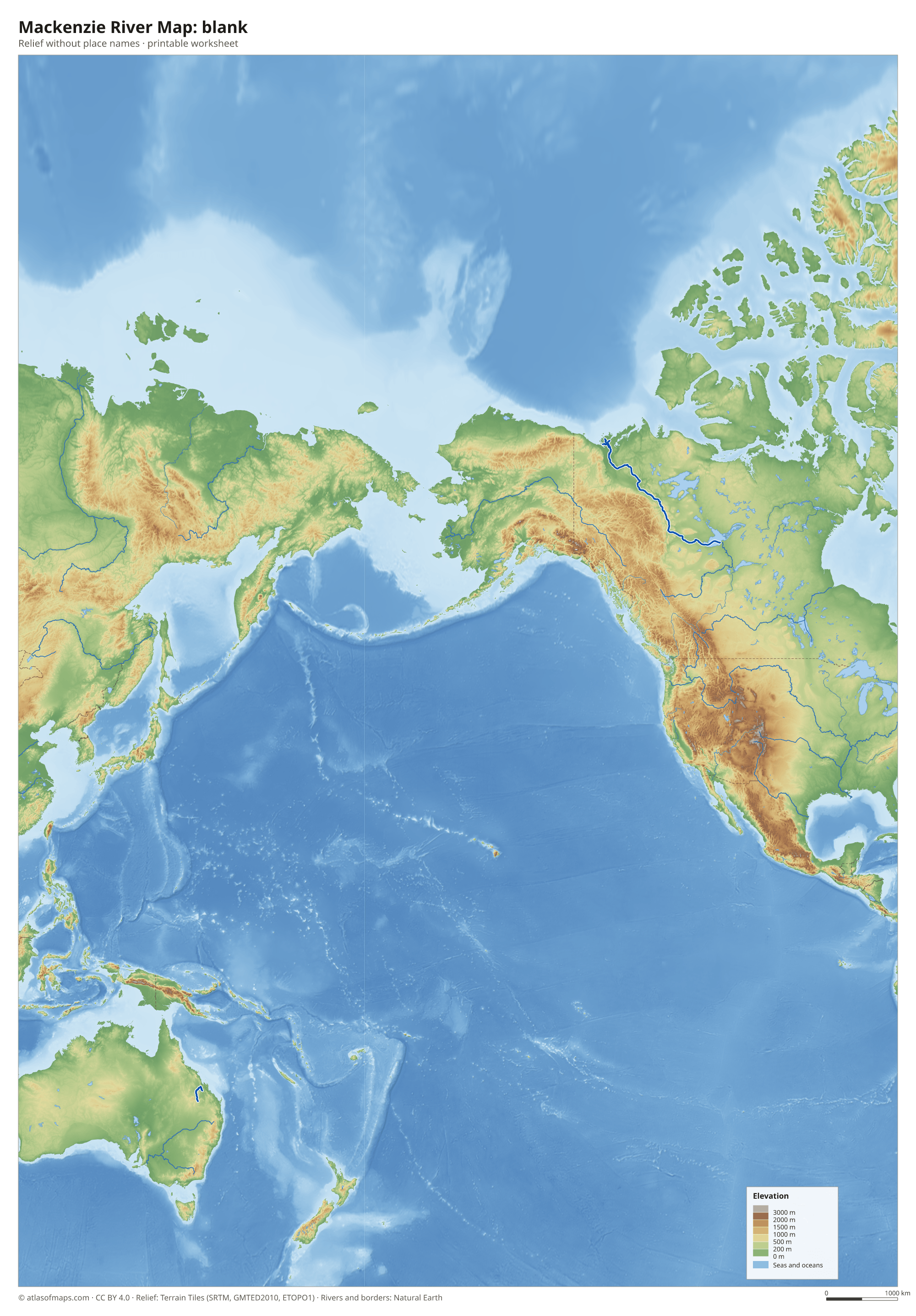 Mackenzie River Map without names