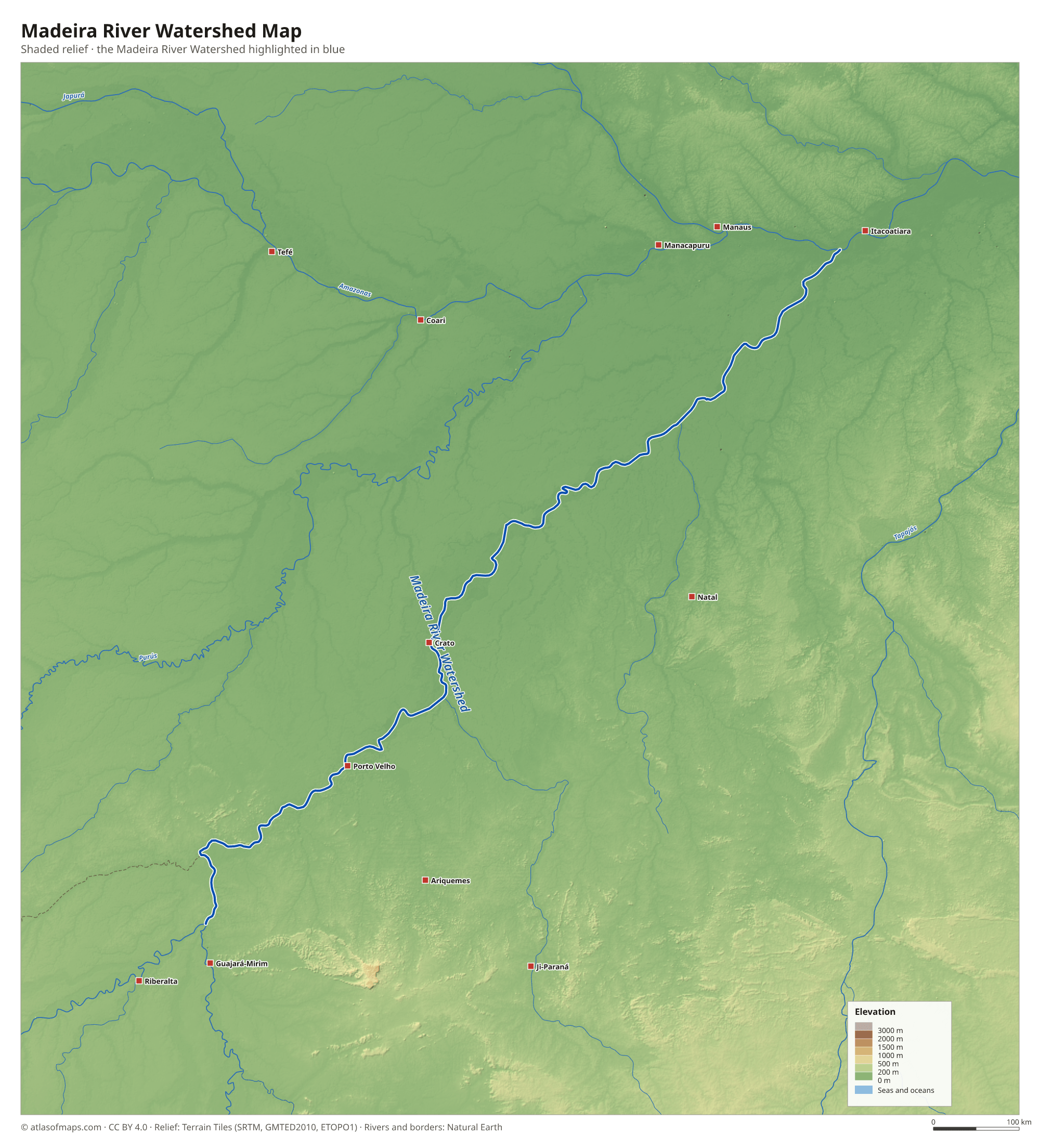 Madeira River Watershed Map