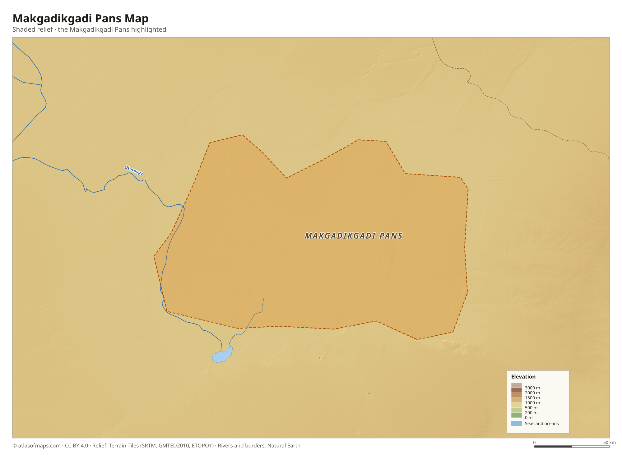 Makgadikgadi Pans Map