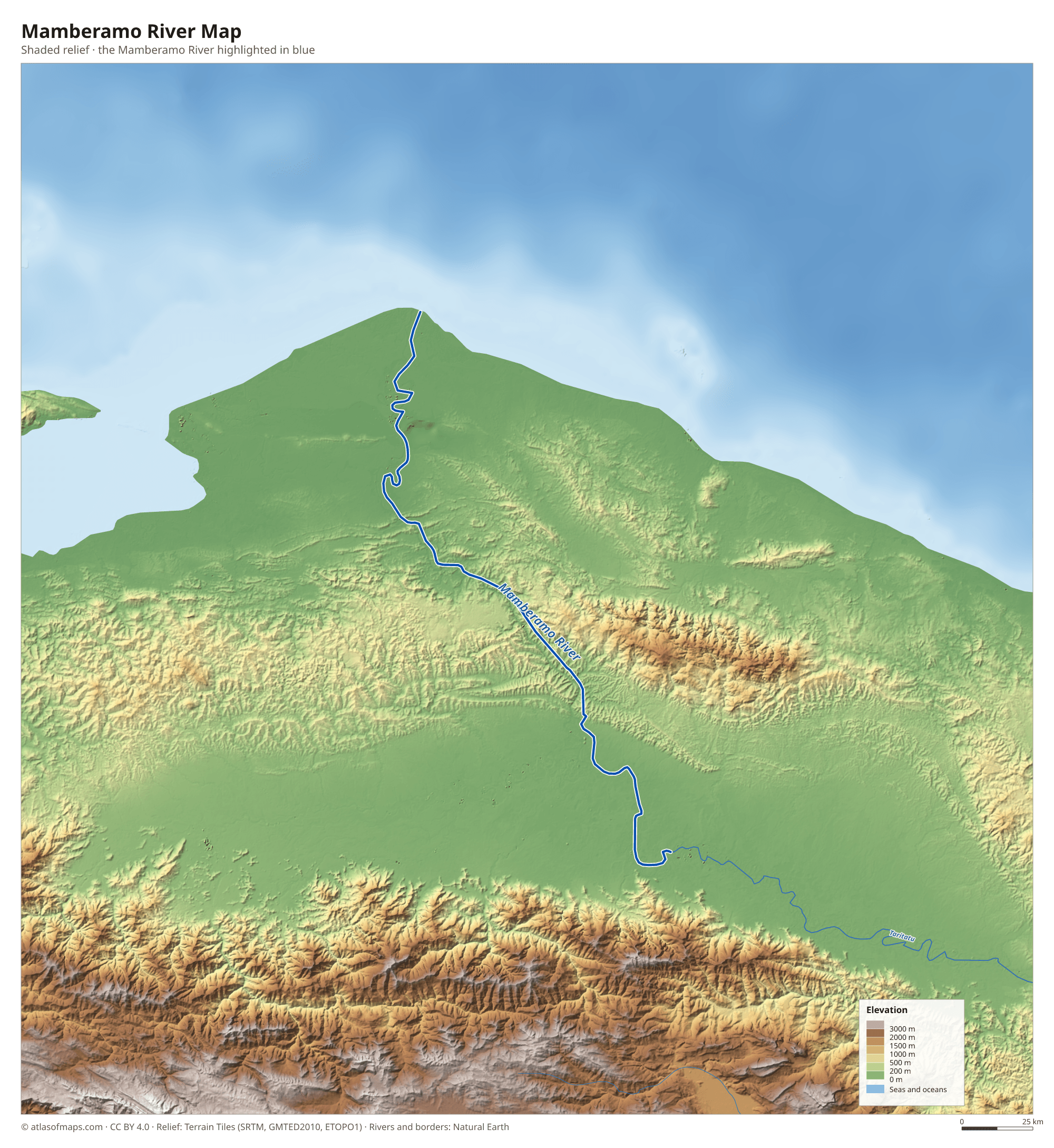 Mamberamo River Map