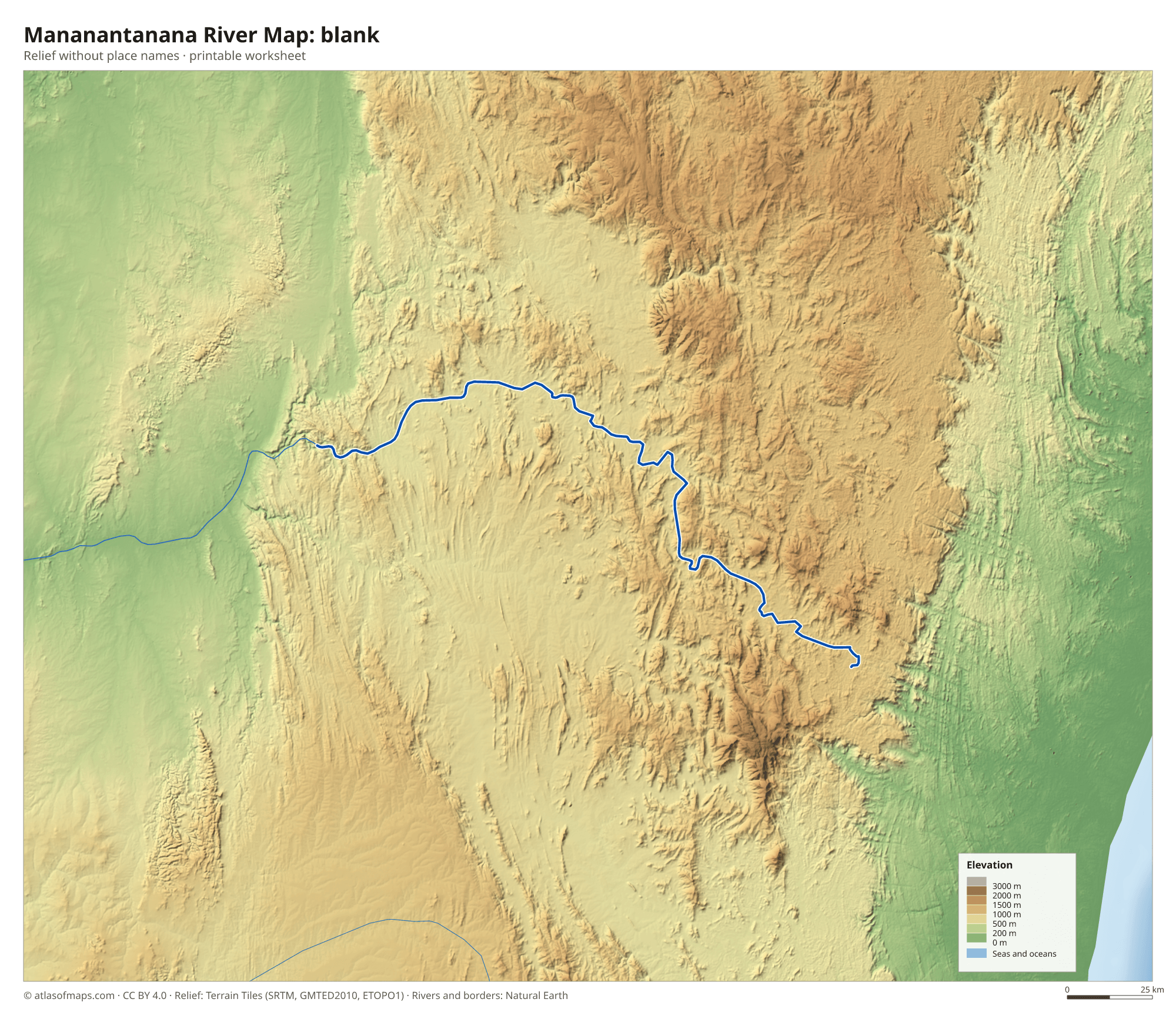 Mananantanana River Map without names