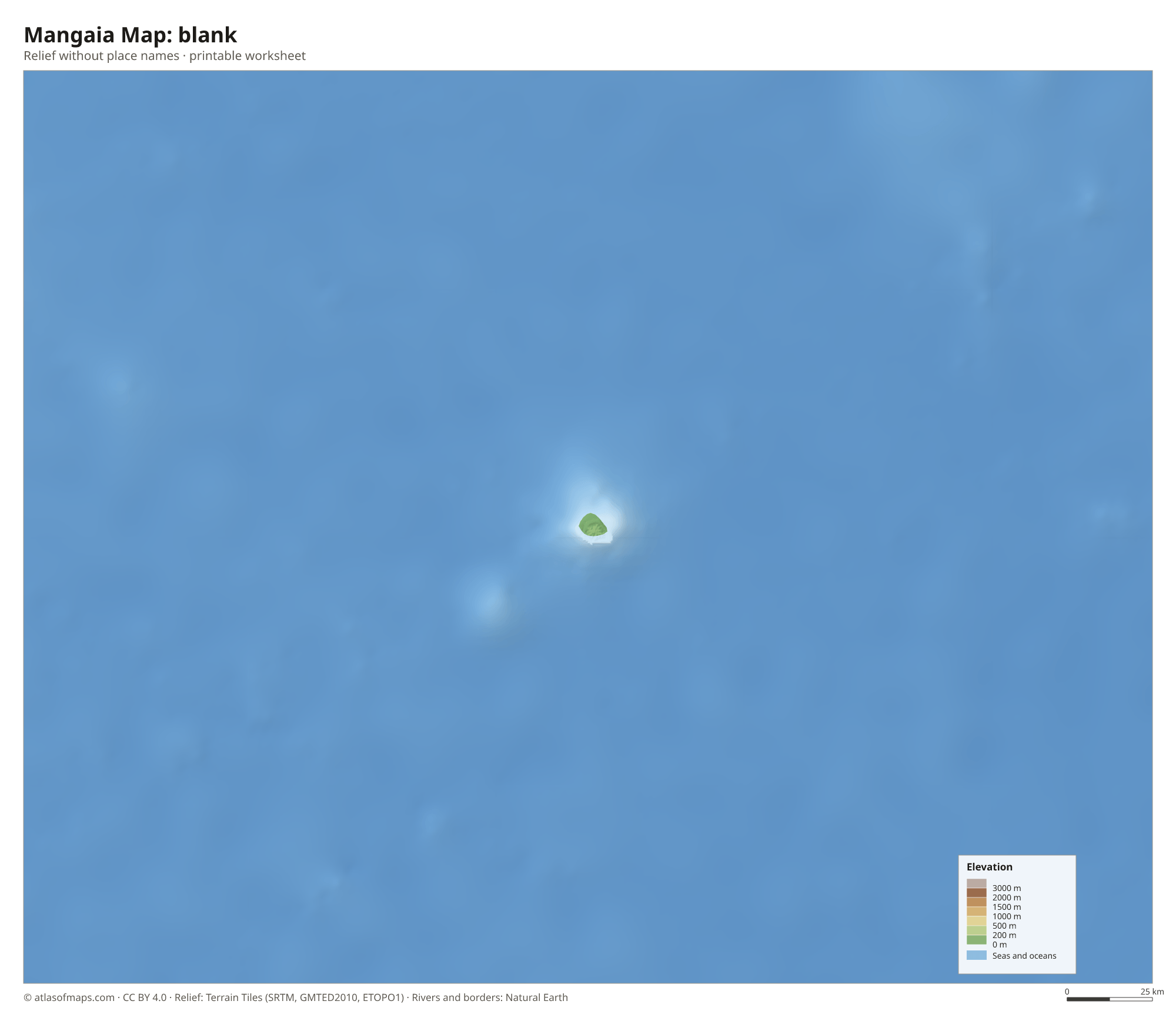 Mangaia Map without names