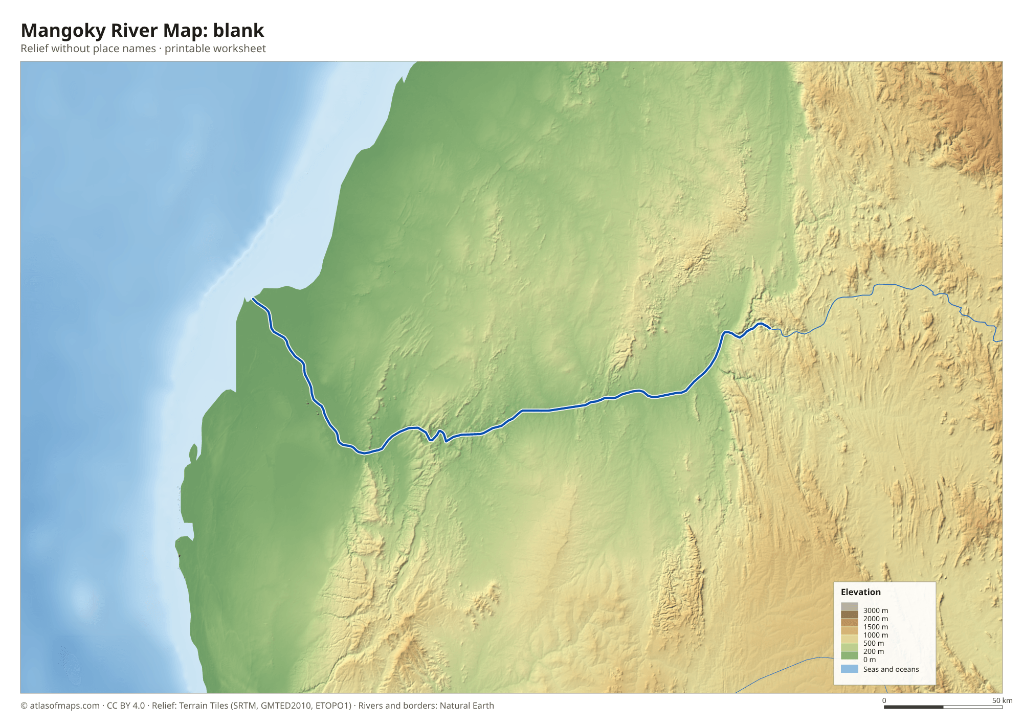 Mangoky River Map without names