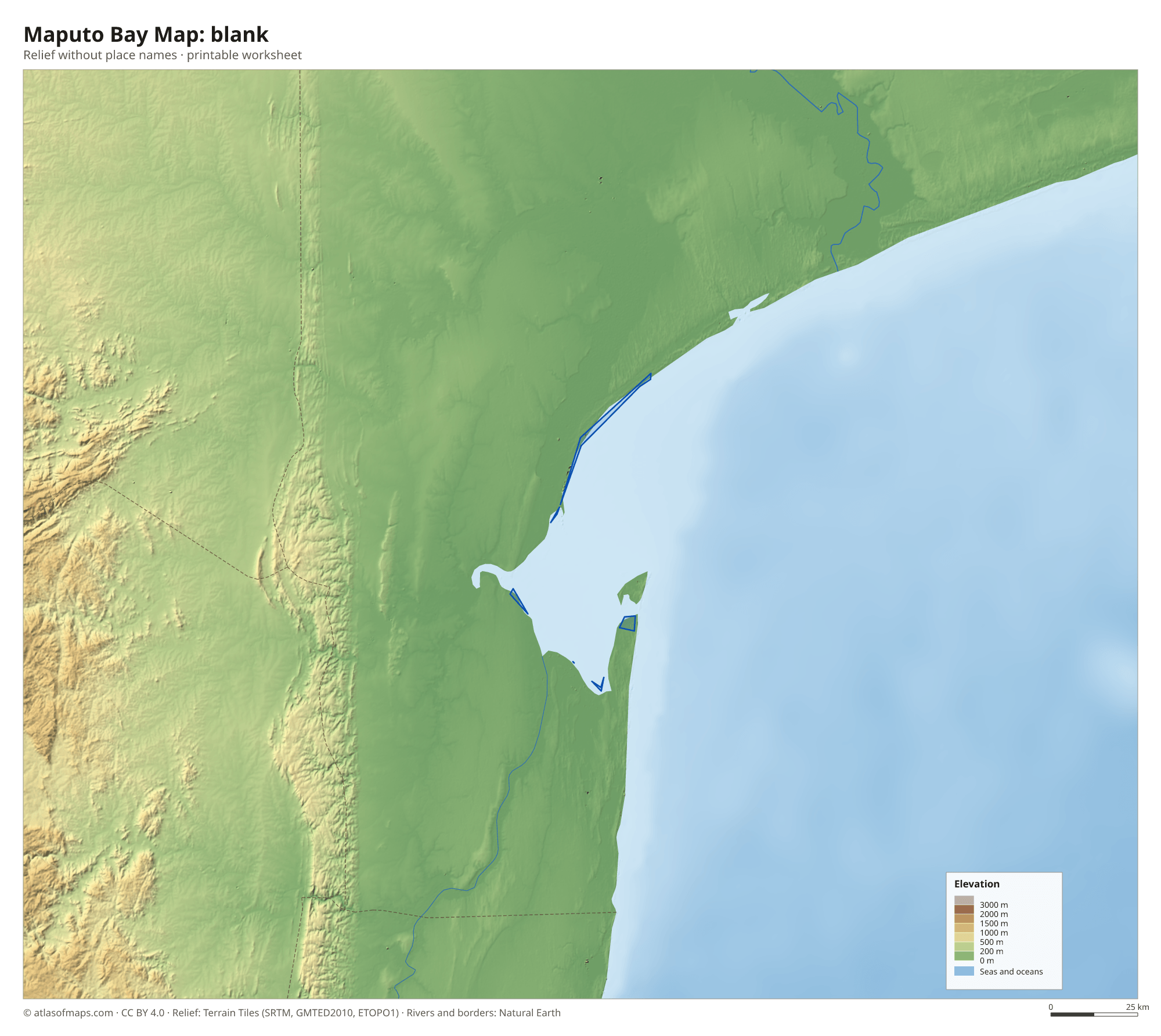 Maputo Bay Map without names