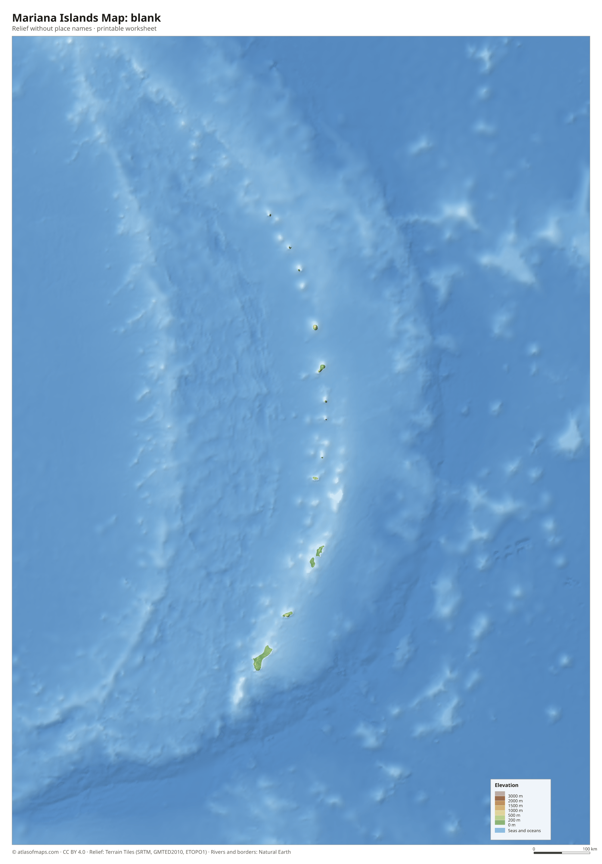 Mariana Islands Map without names