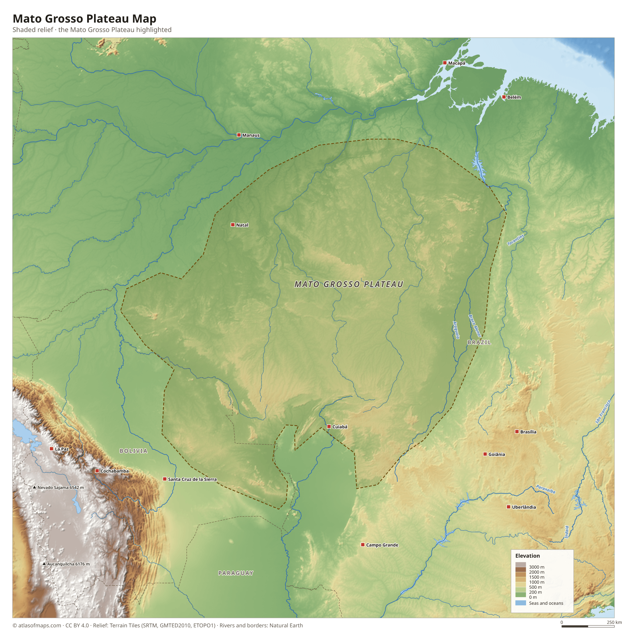 Mato Grosso Plateau Map