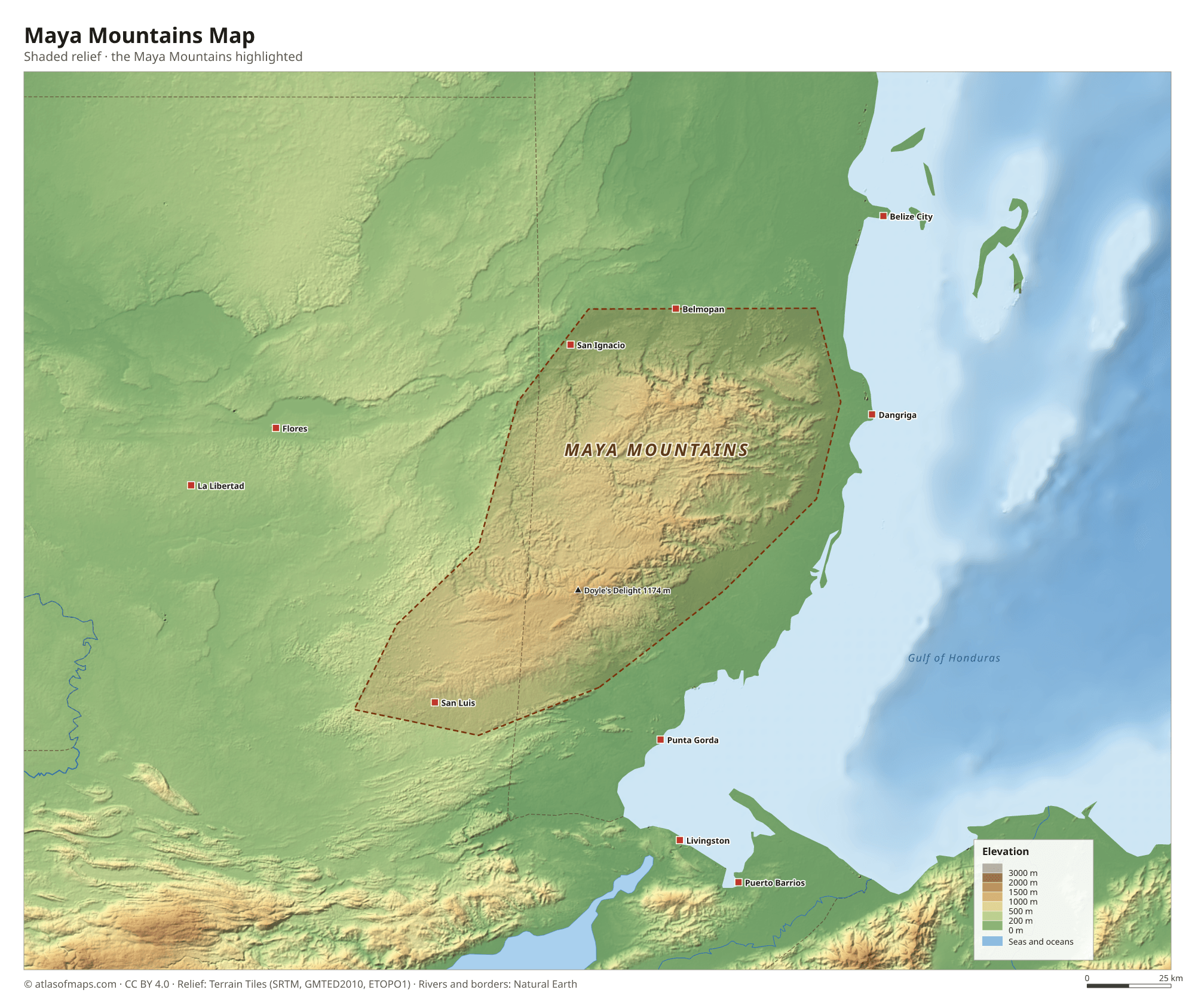 Maya Mountains Map