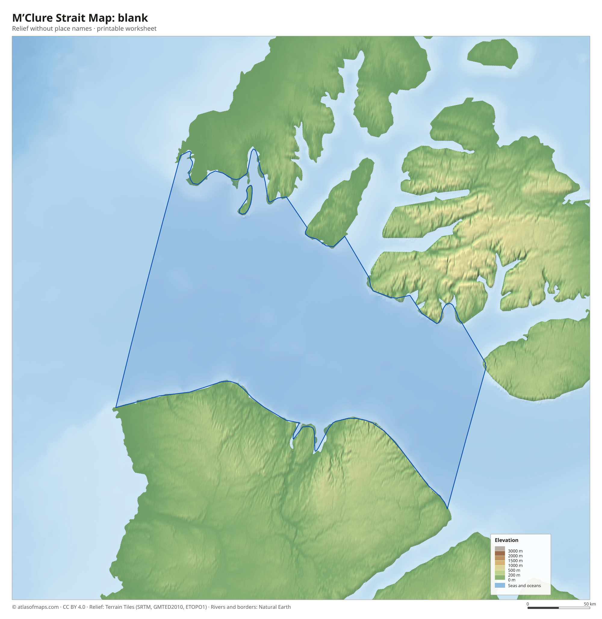 M’Clure Strait Map without names