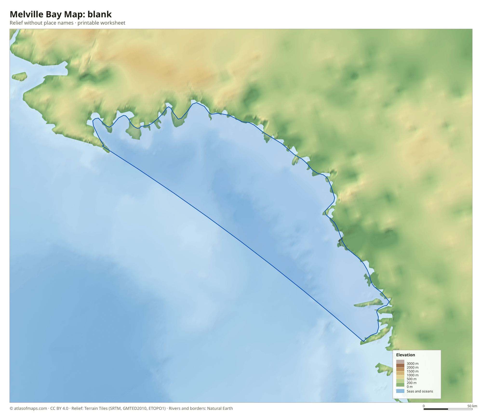 Melville Bay Map without names