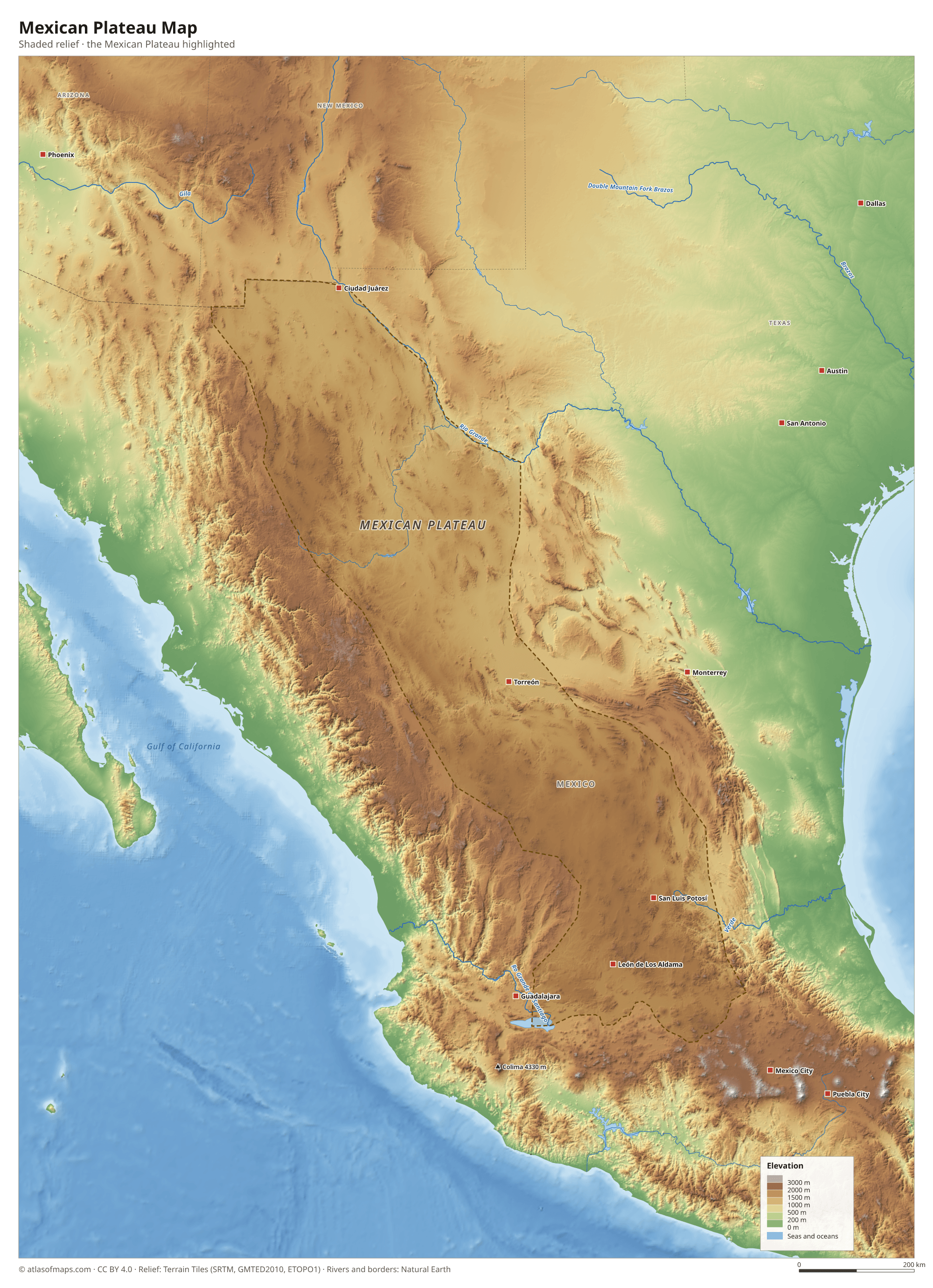 Mexican Plateau Map