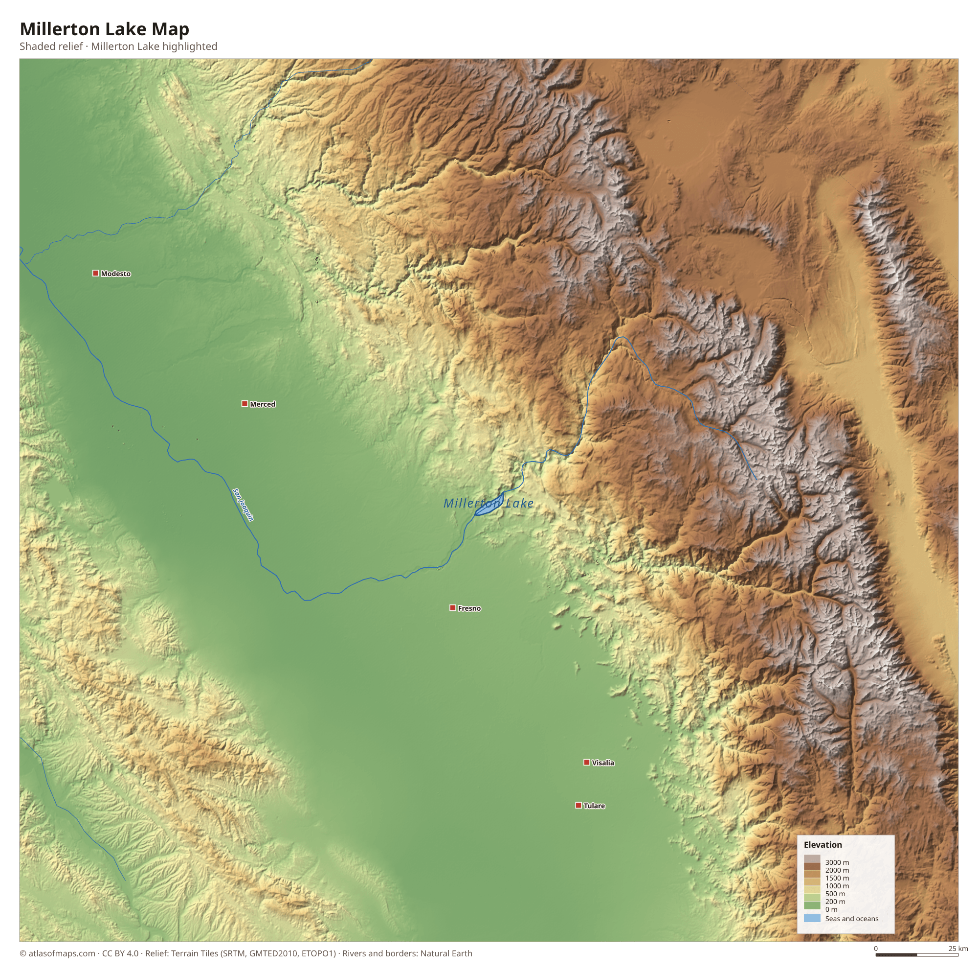 Millerton Lake Map