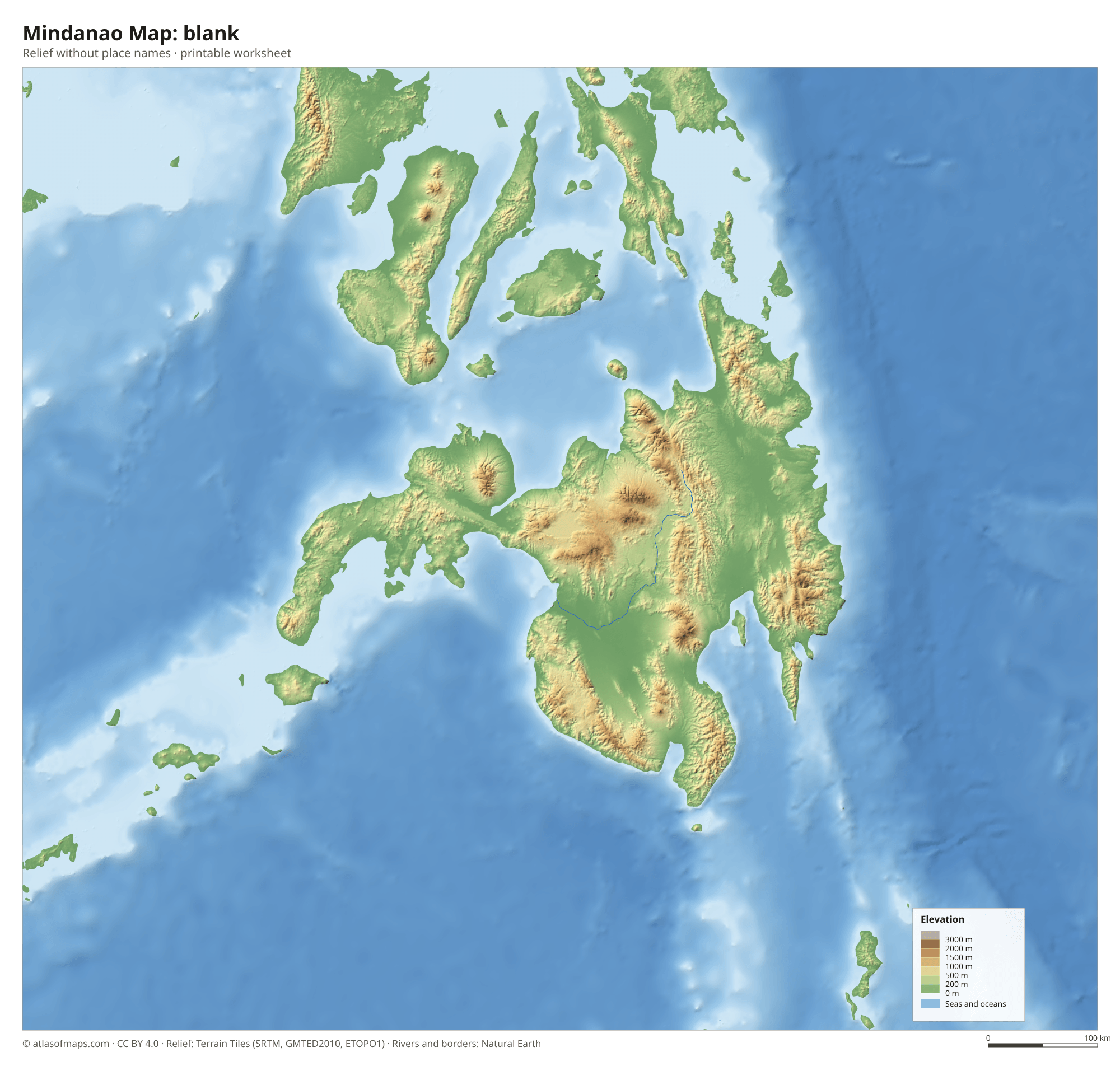 Mindanao Map without names