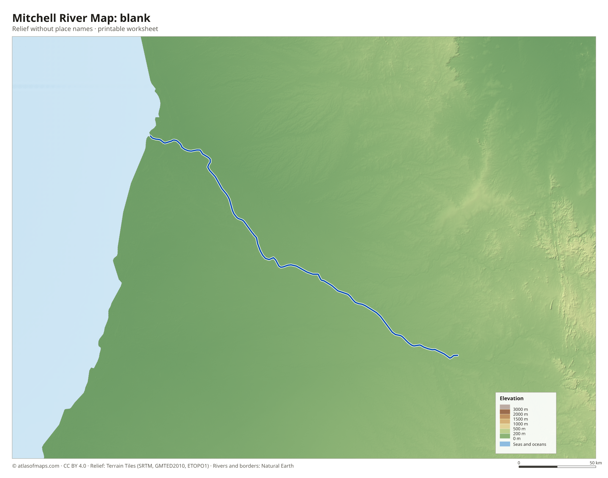 Mitchell River Map without names
