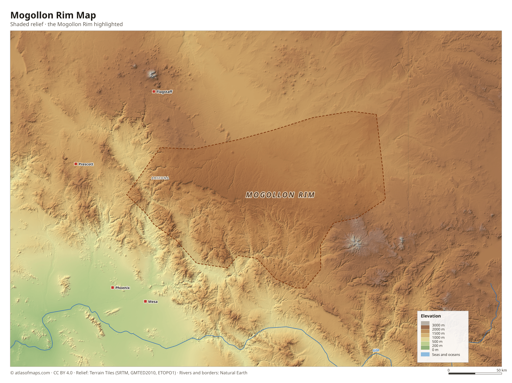 Mogollon Rim Map