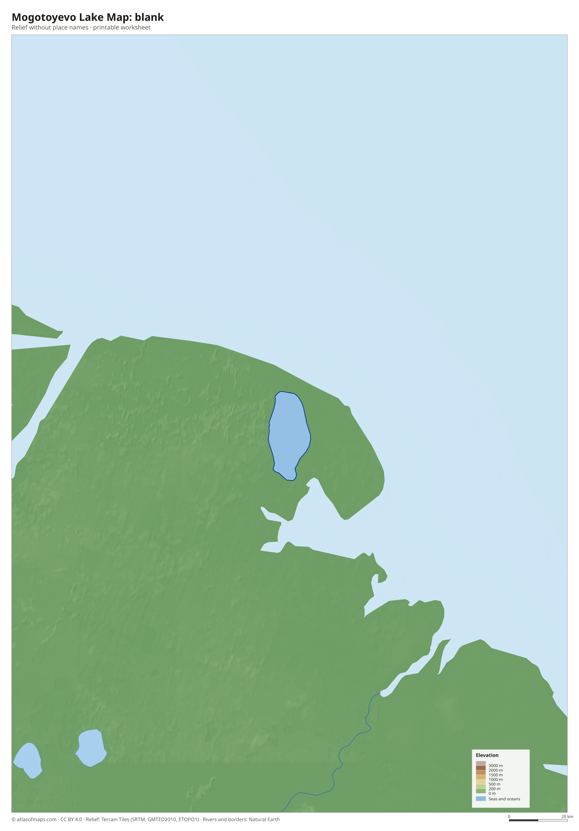 Mogotoyevo Lake Map without names