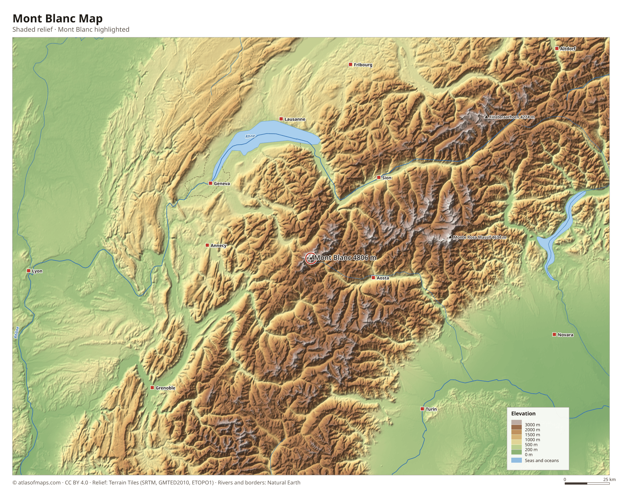 Mont Blanc Map