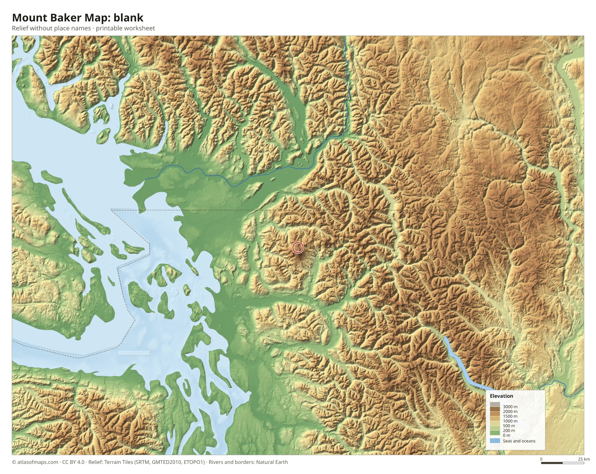 Mount Baker Map without names