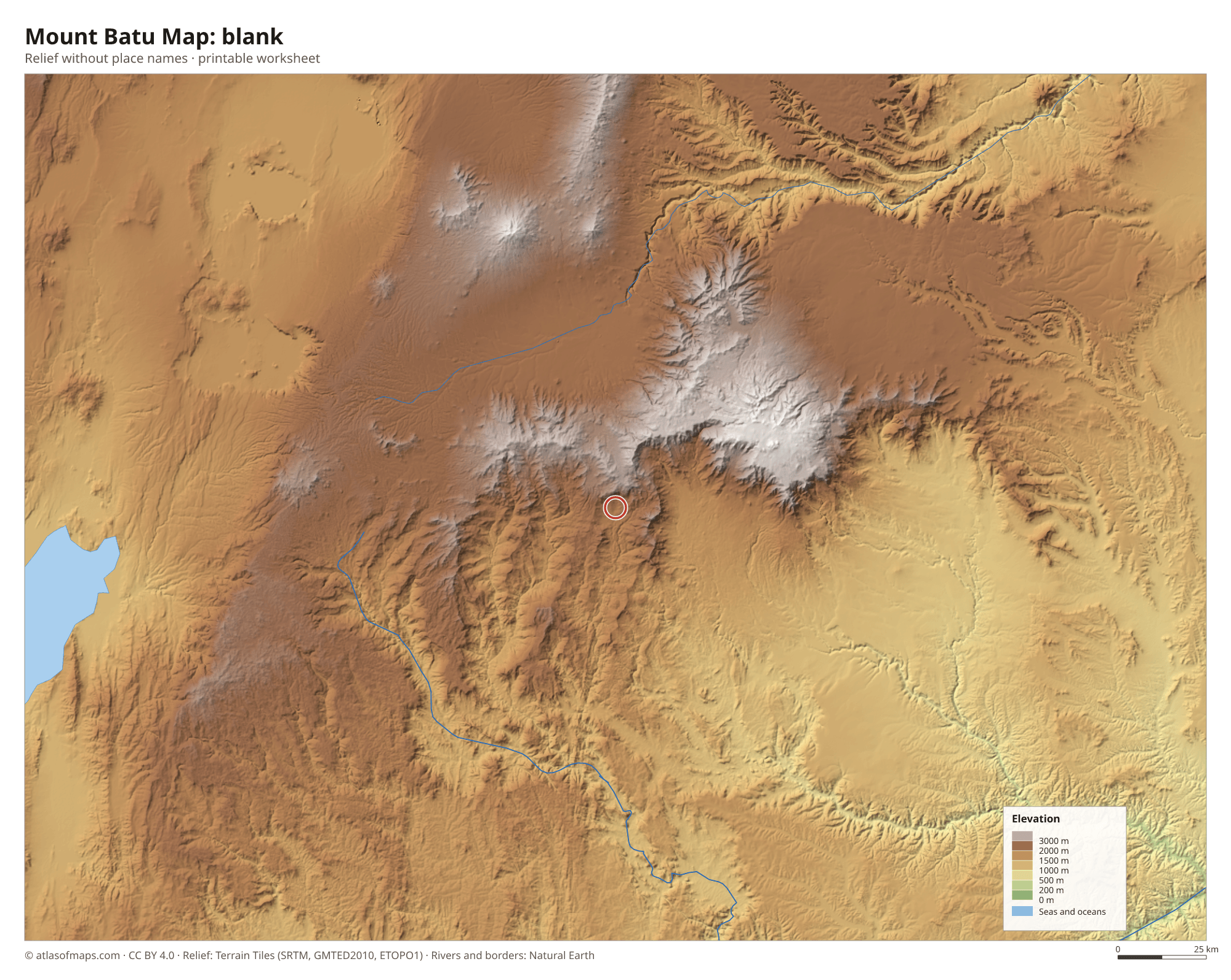 Mount Batu Map without names