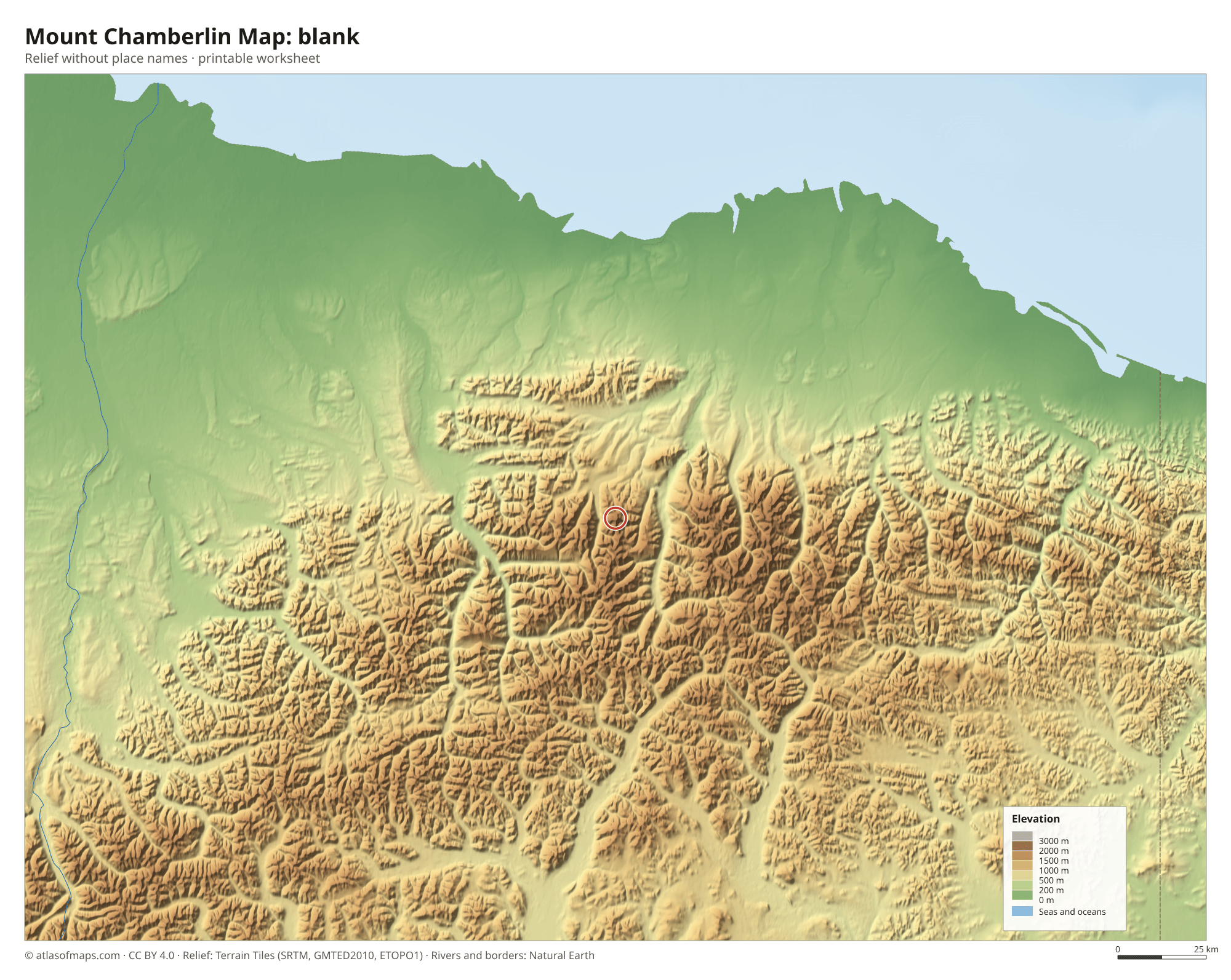 Mount Chamberlin Map without names