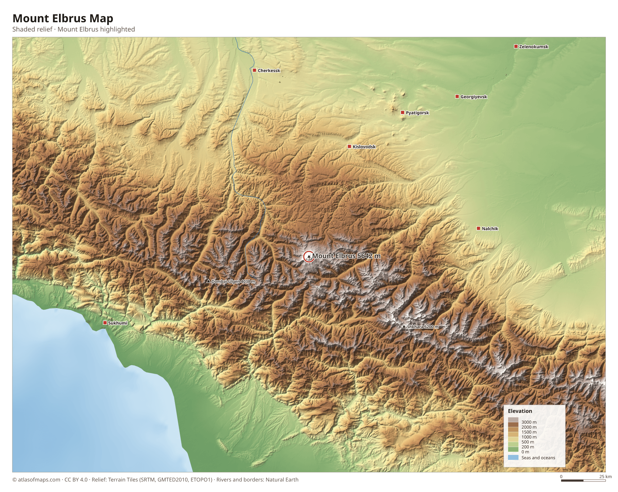 Mount Elbrus Map