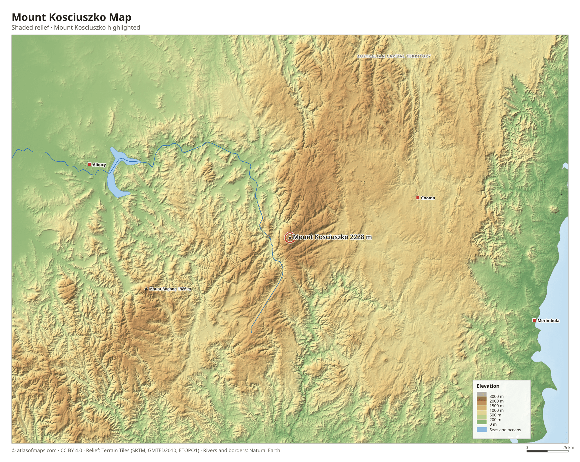 Mount Kosciuszko Map