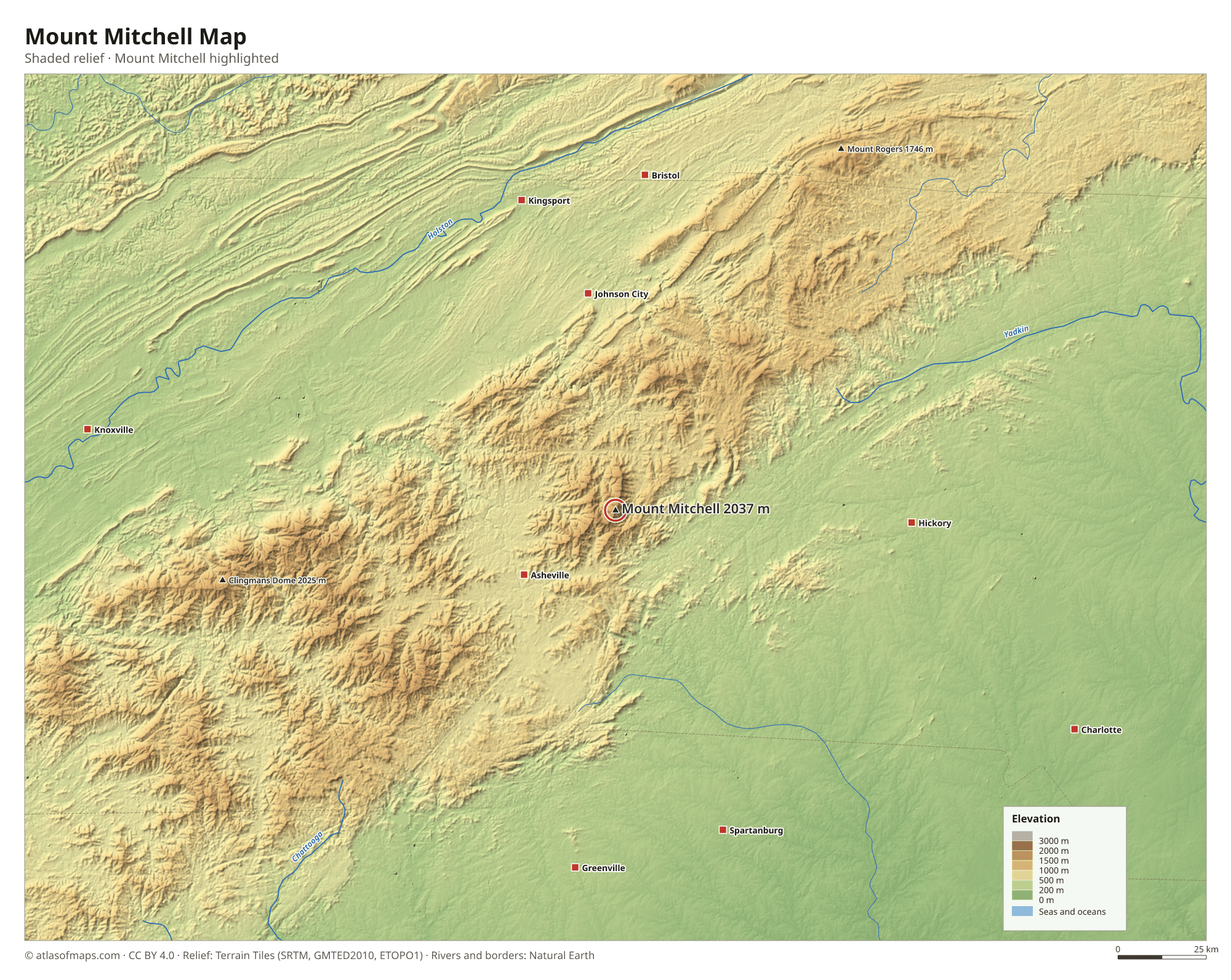 Mount Mitchell Map