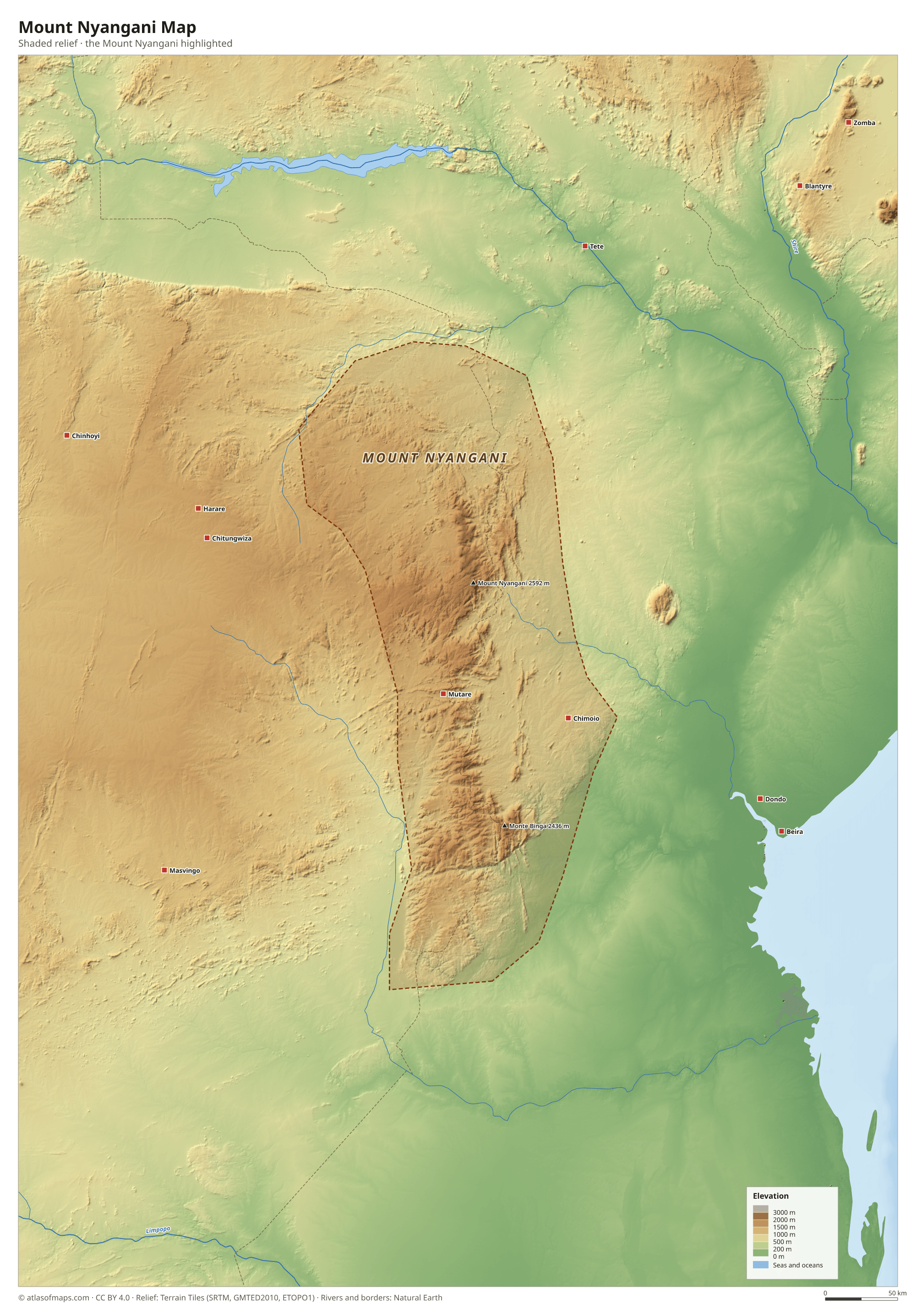 Mount Nyangani Map