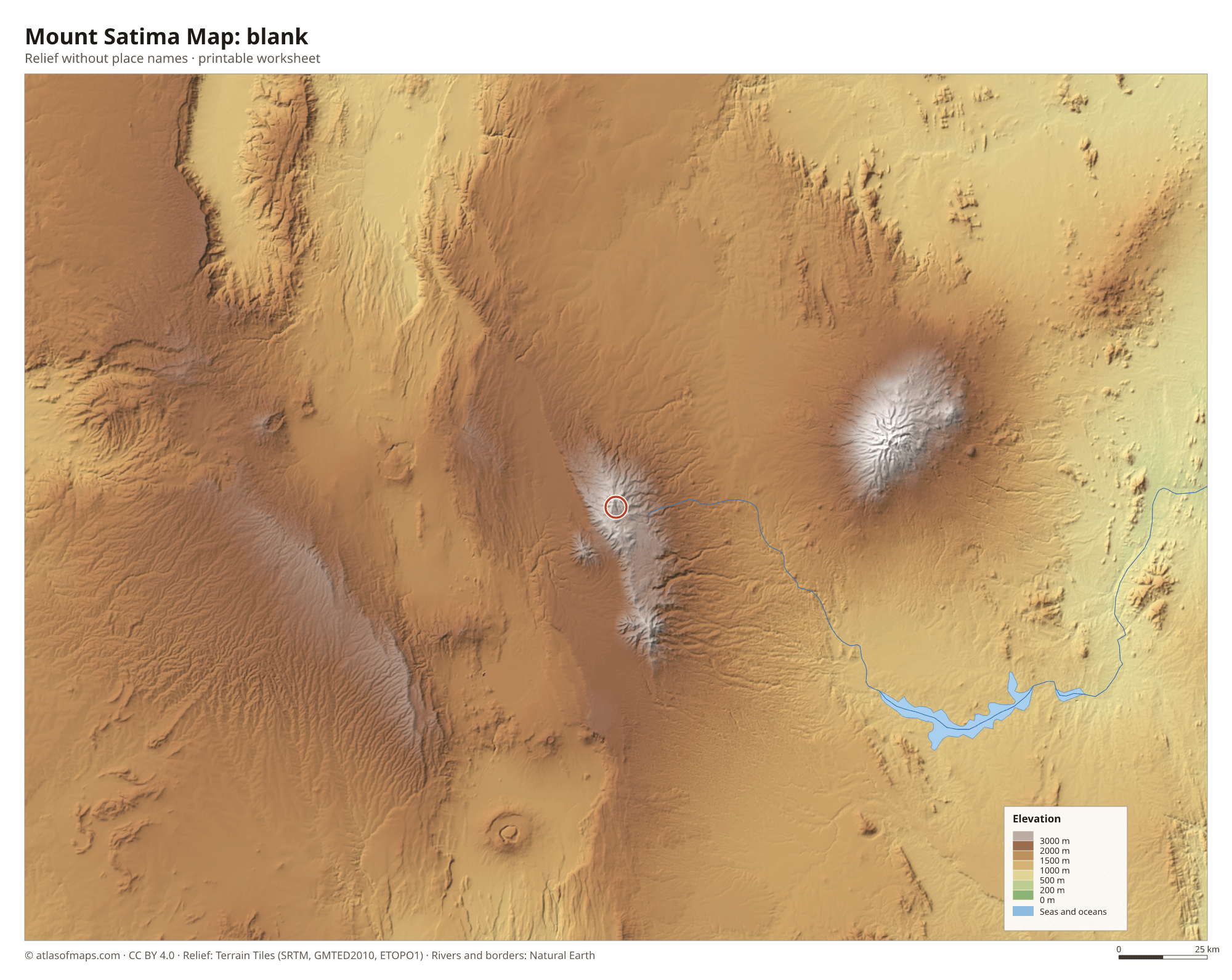 Mount Satima Map without names