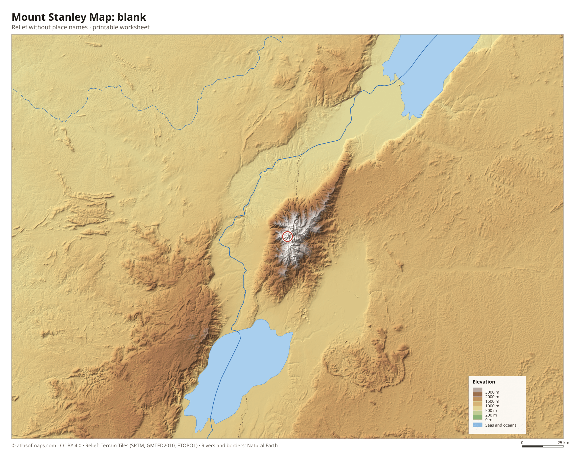 Mount Stanley Map without names
