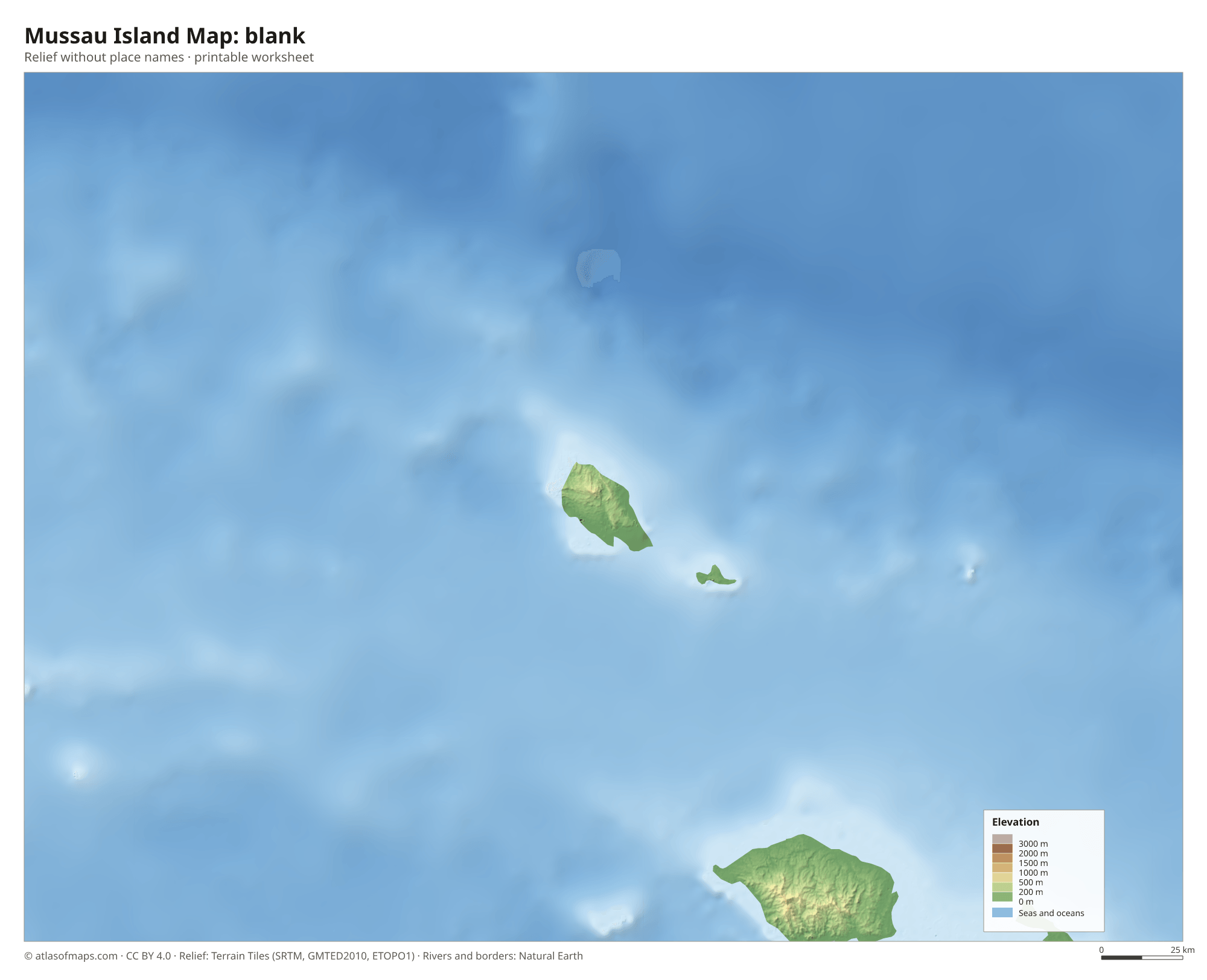 Mussau Island Map without names