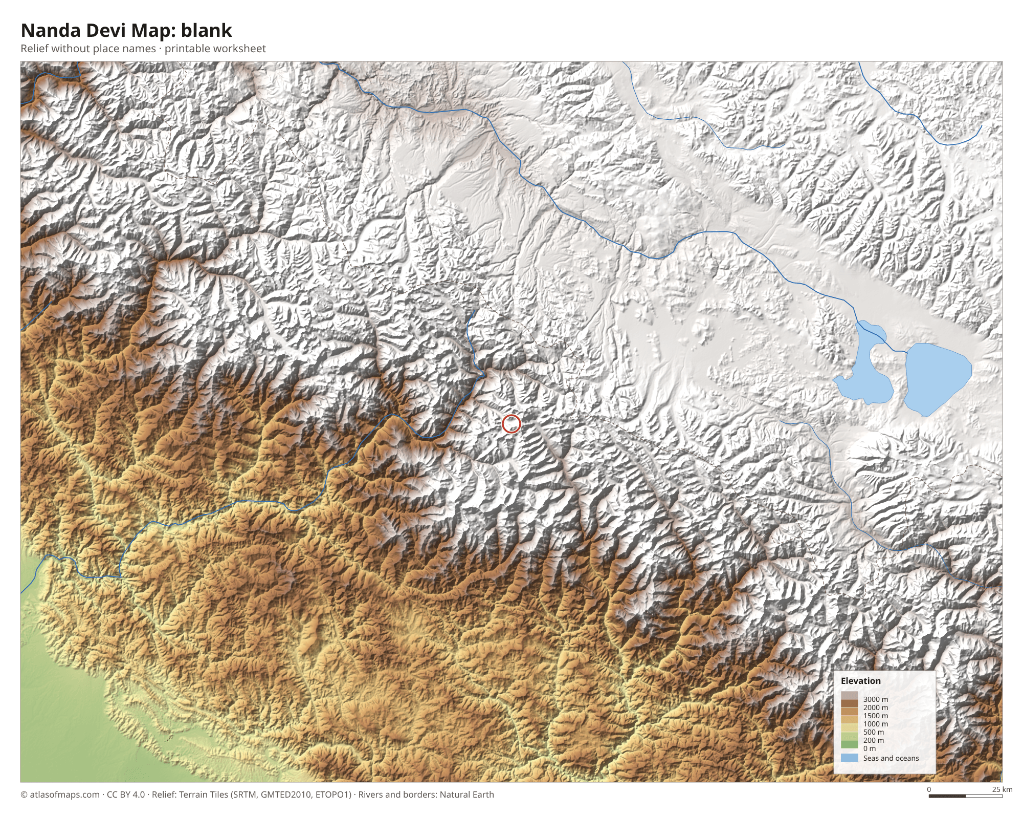 Nanda Devi Map without names
