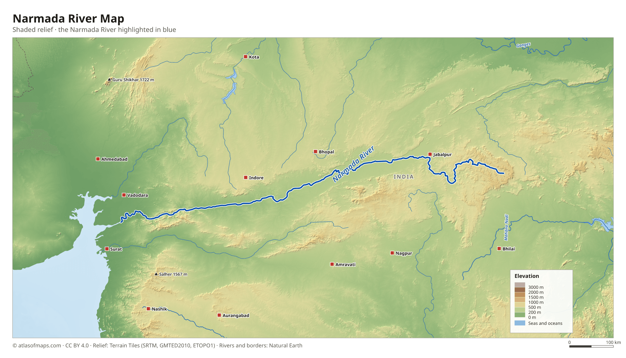Narmada River Map