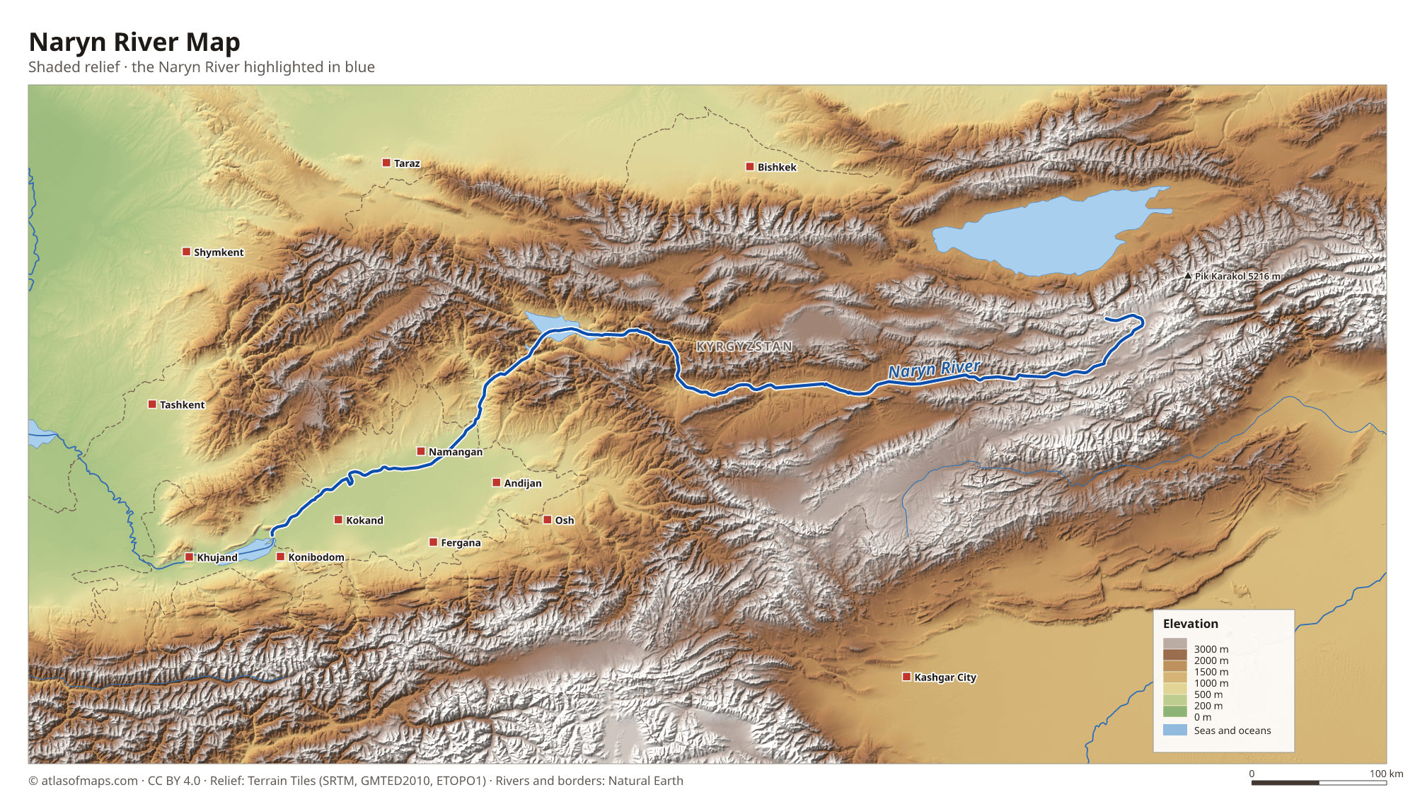 Naryn River Map