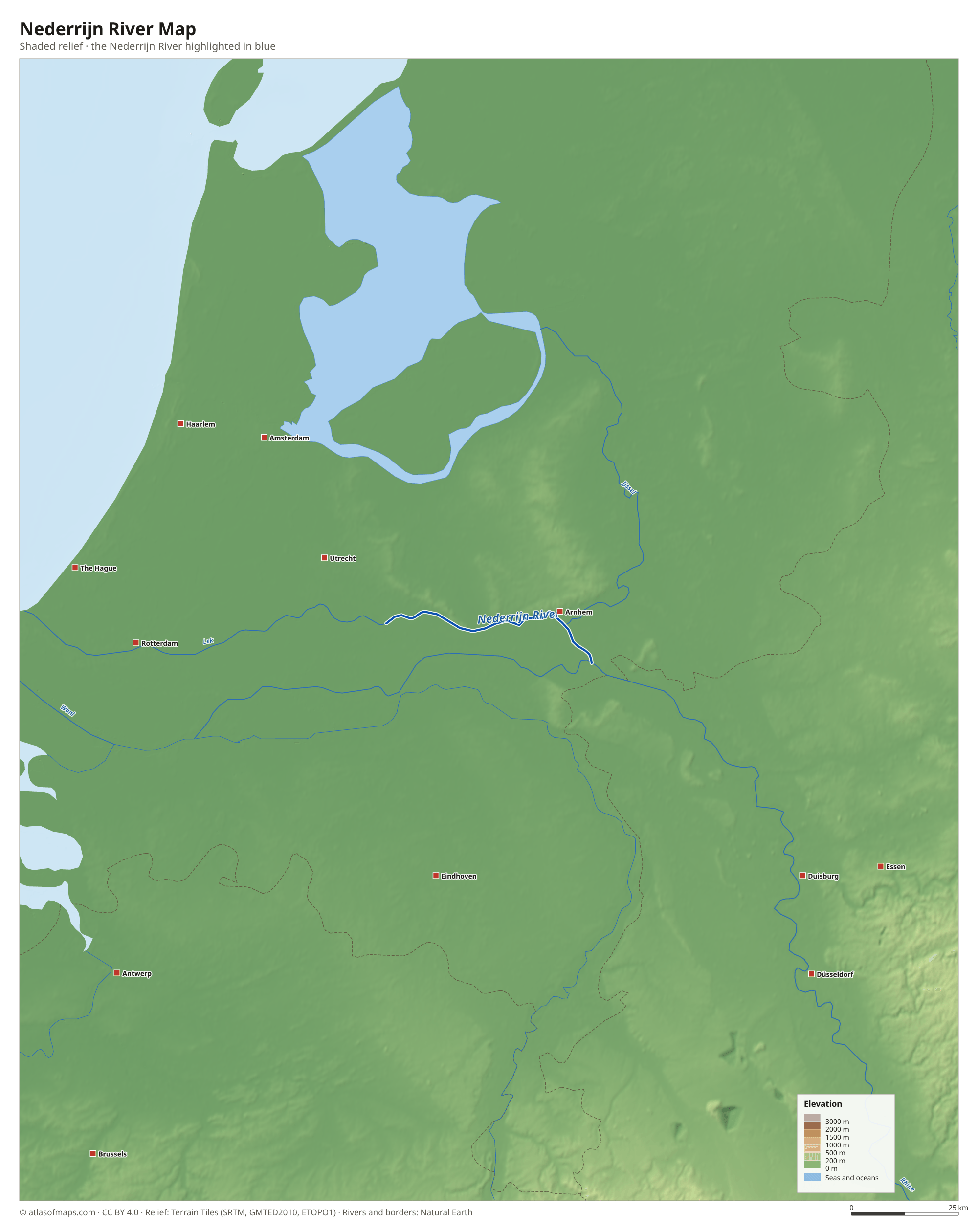 Nederrijn River Map