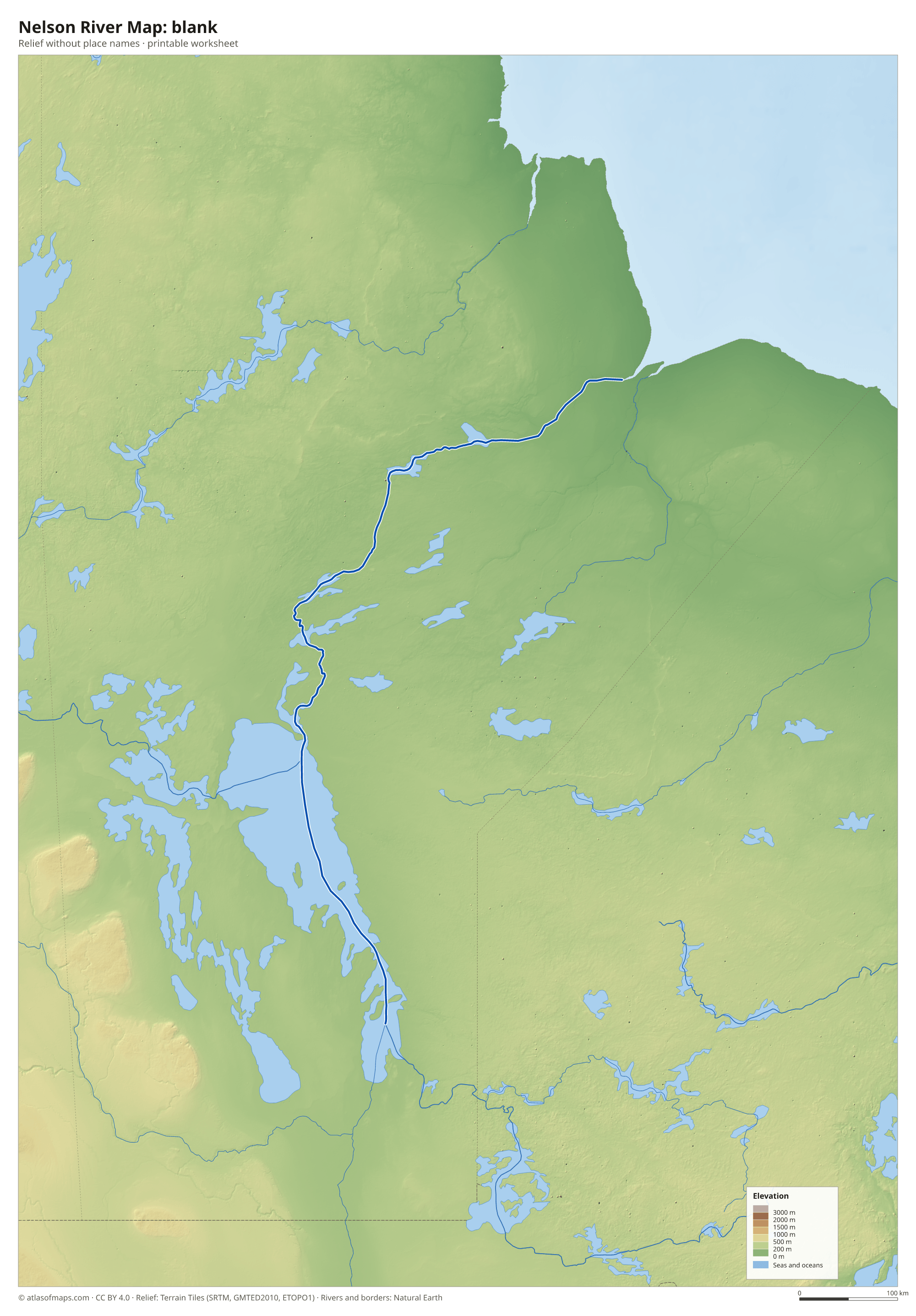 Nelson River Map without names