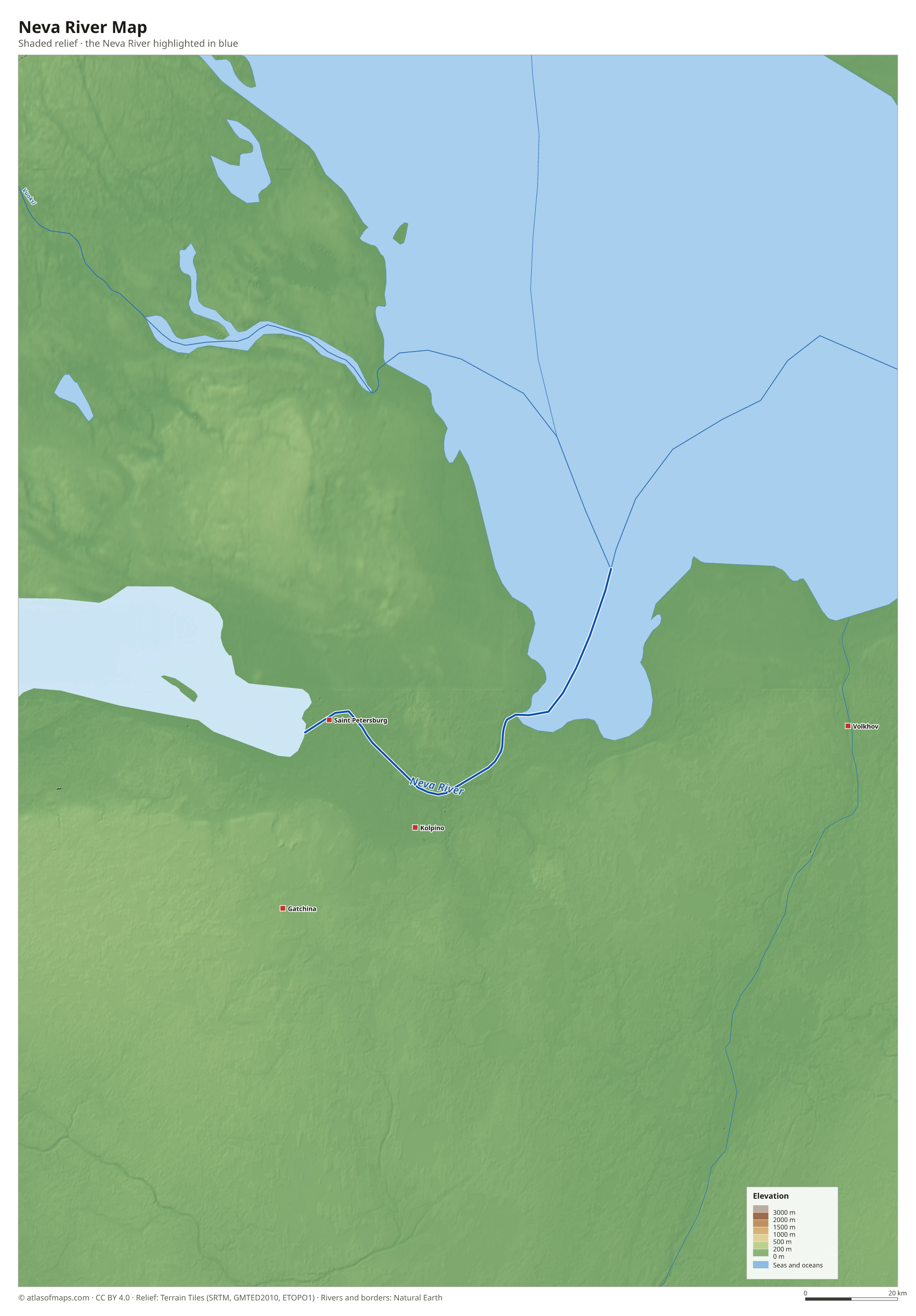 Neva River Map