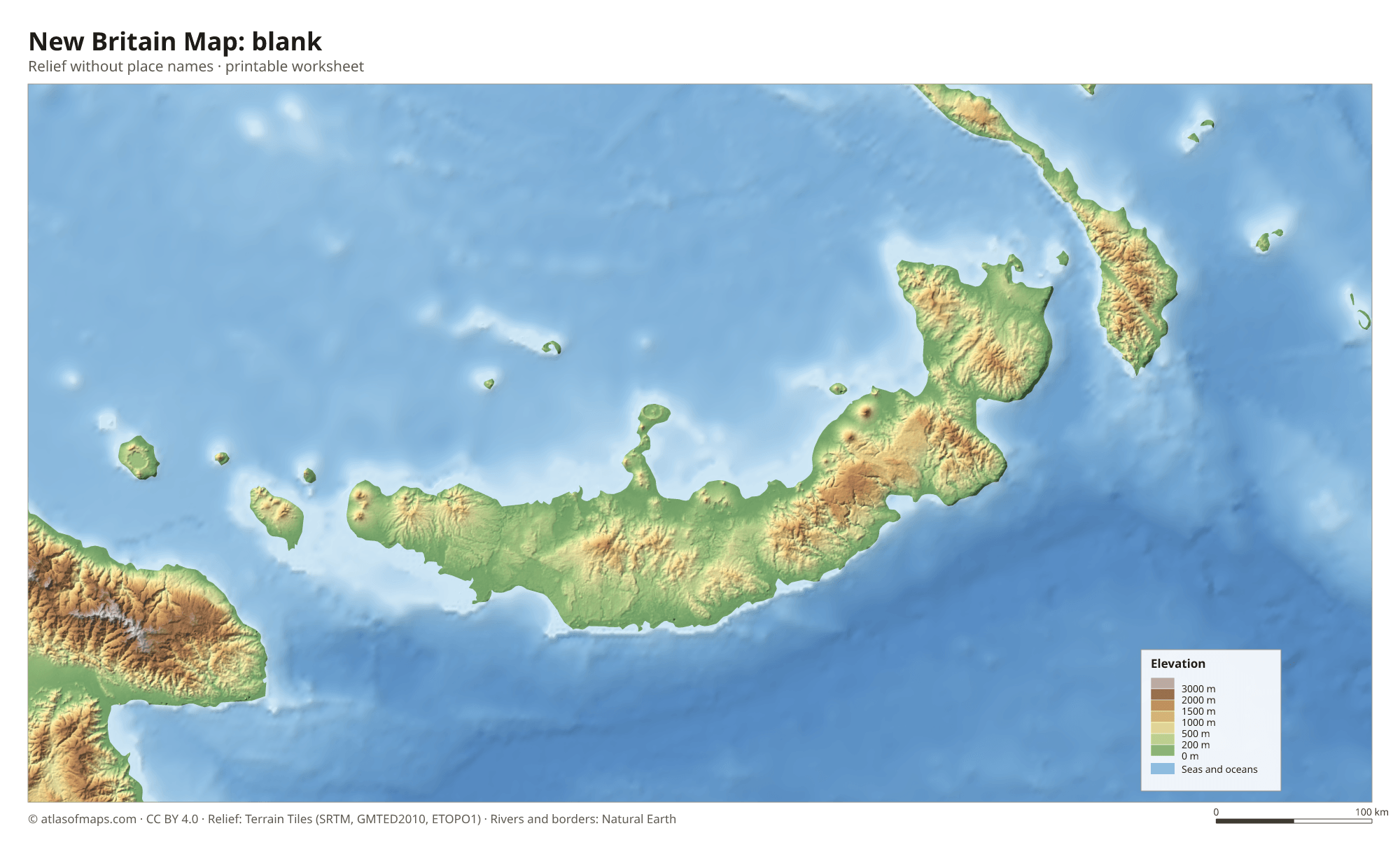 New Britain Map without names