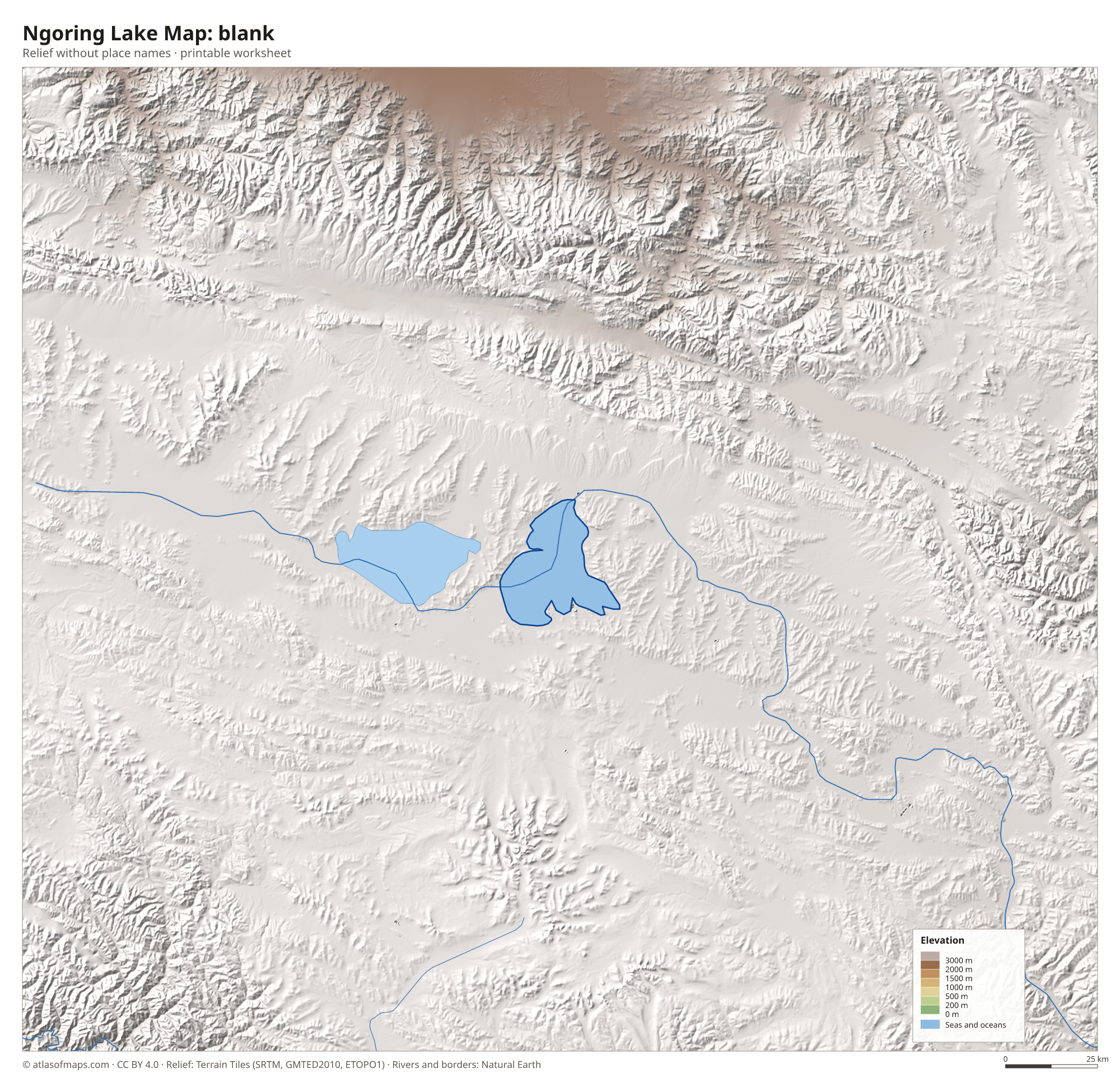 Ngoring Lake Map without names
