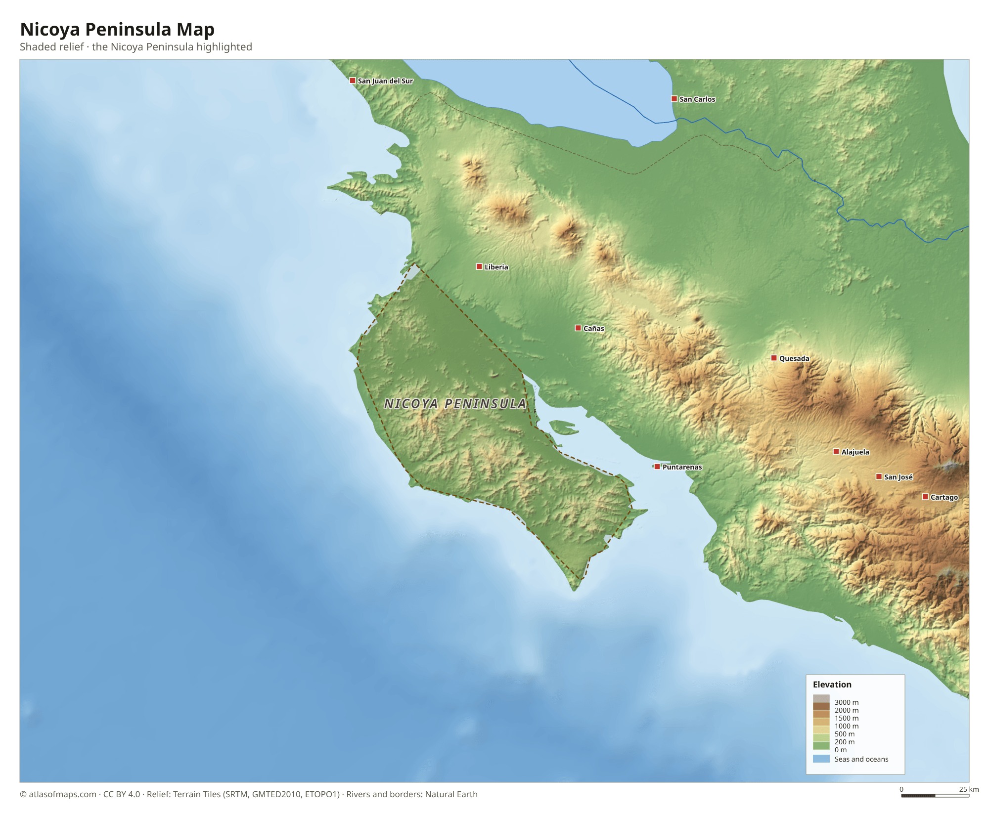 Nicoya Peninsula Map