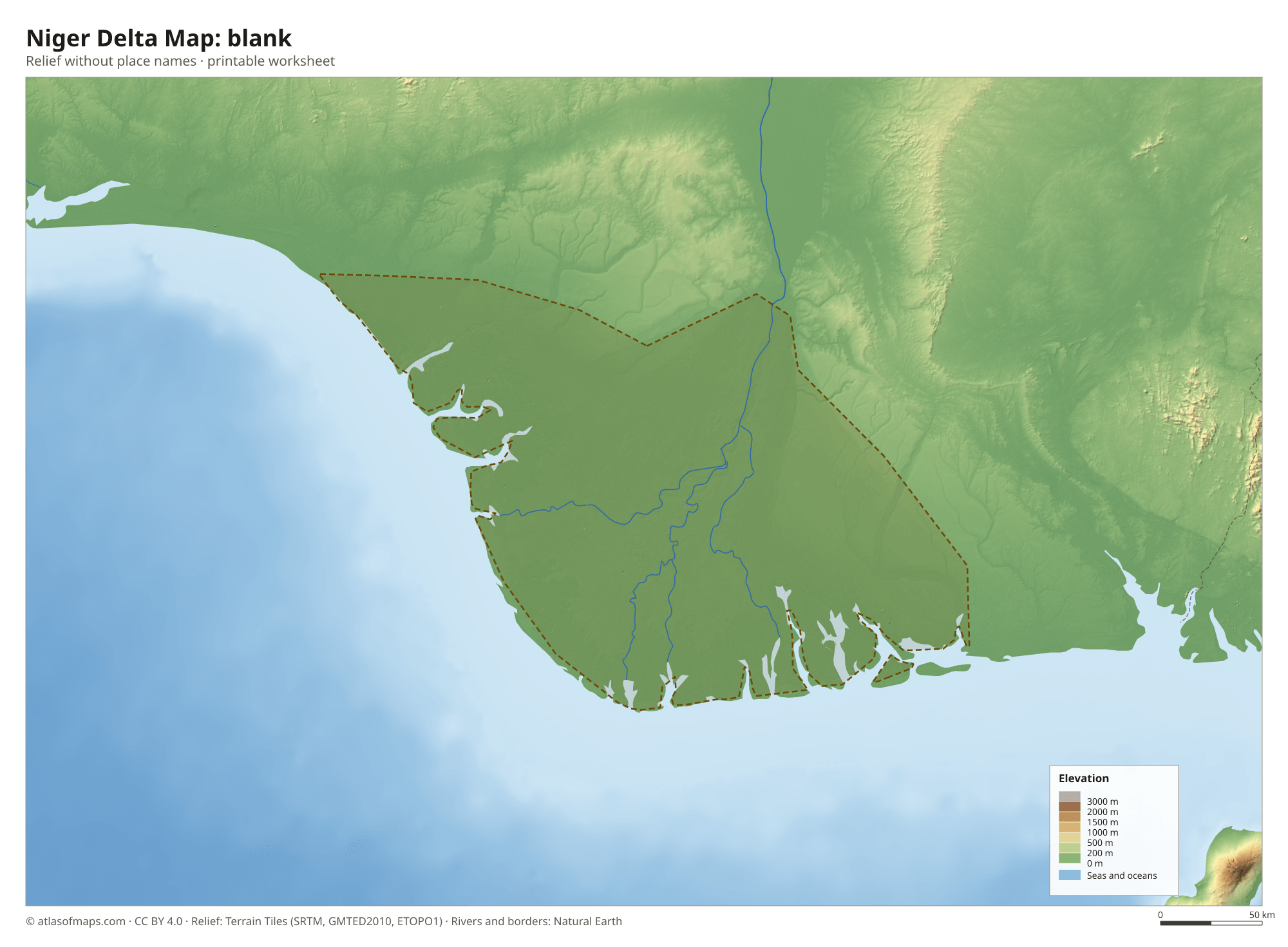 Niger Delta Map without names