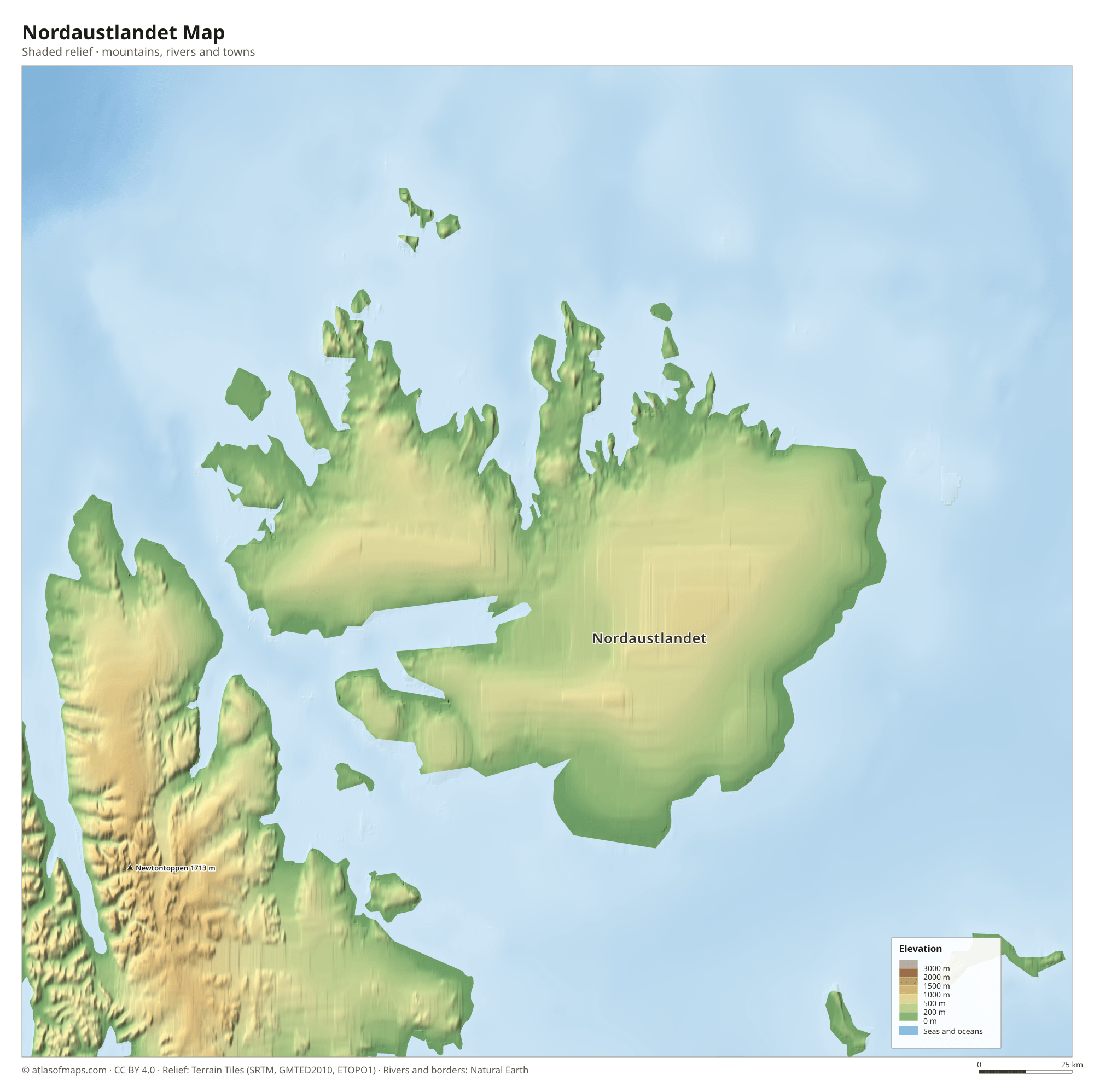 Nordaustlandet Map