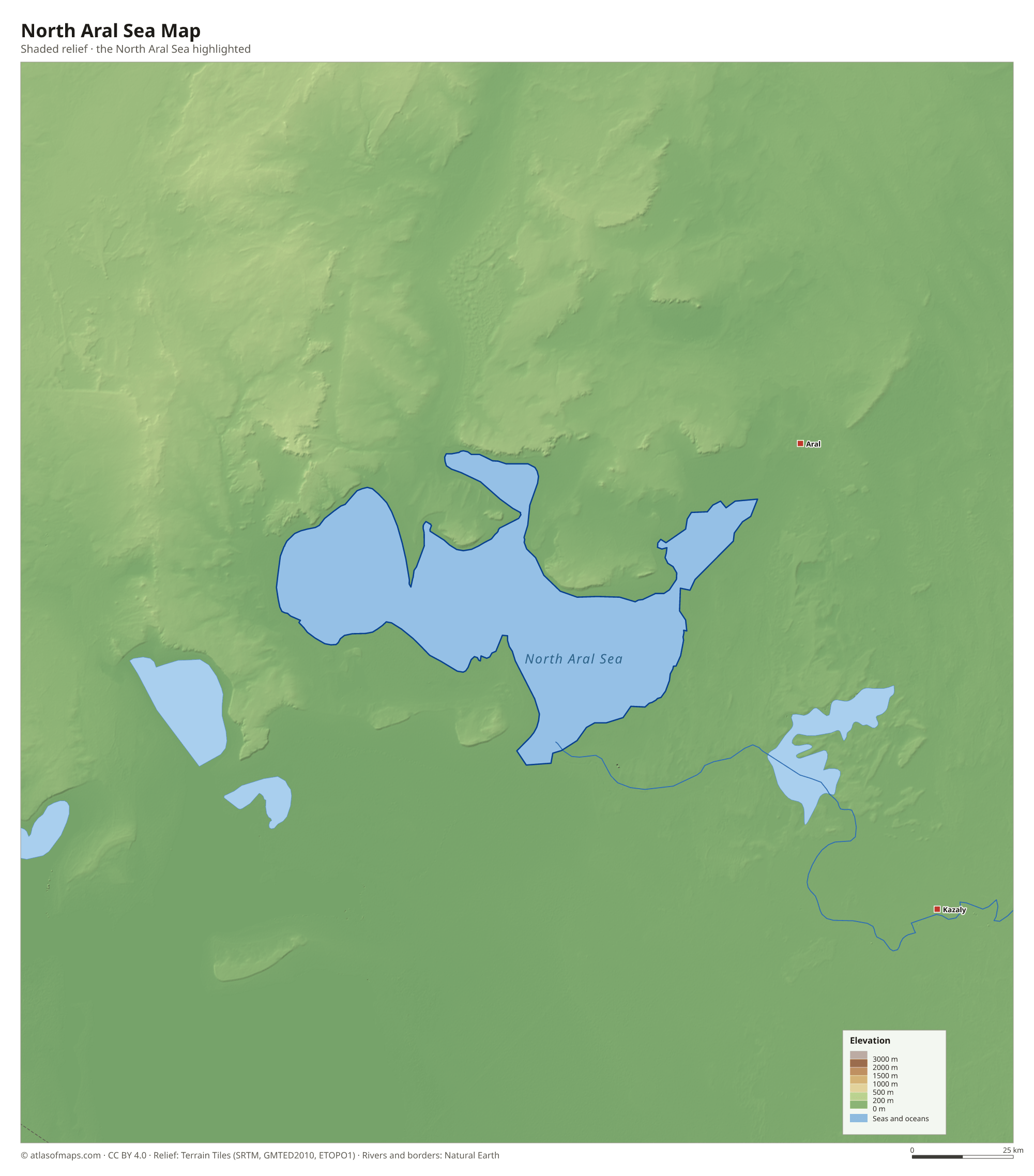 North Aral Sea Map