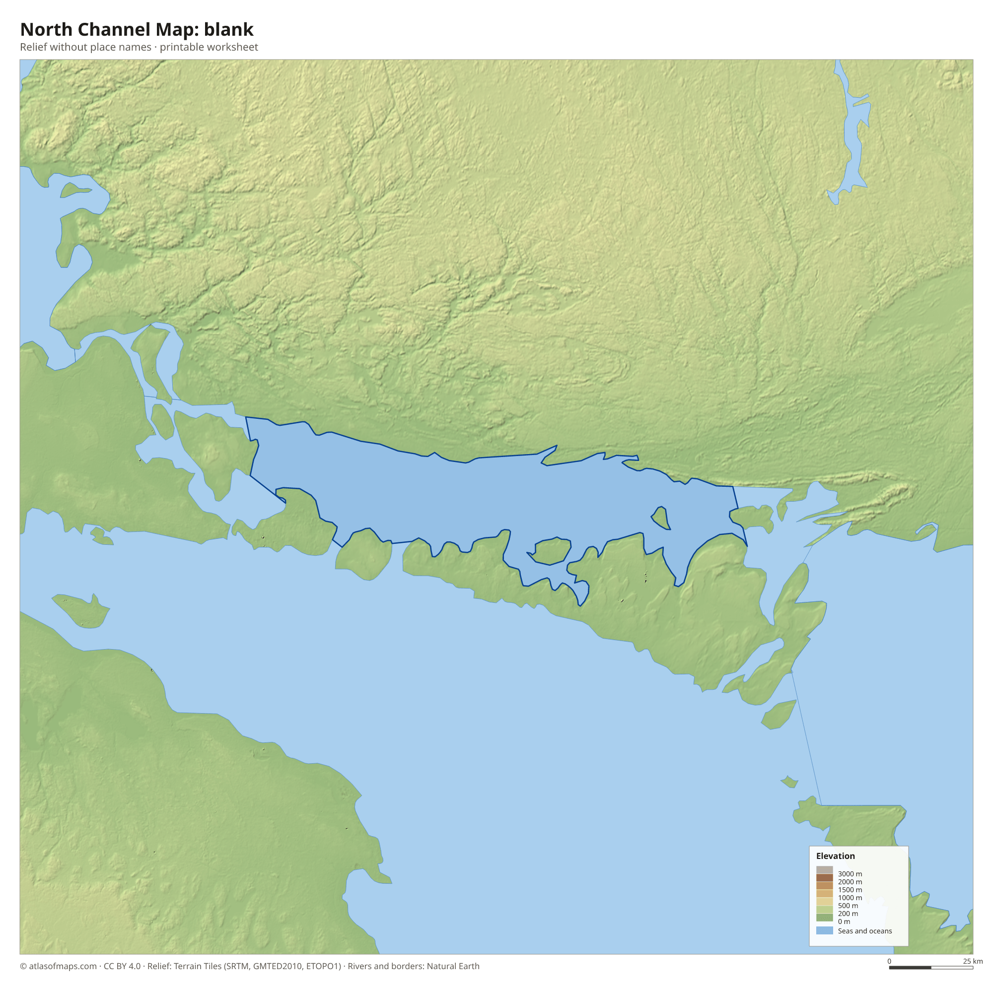 North Channel Map without names